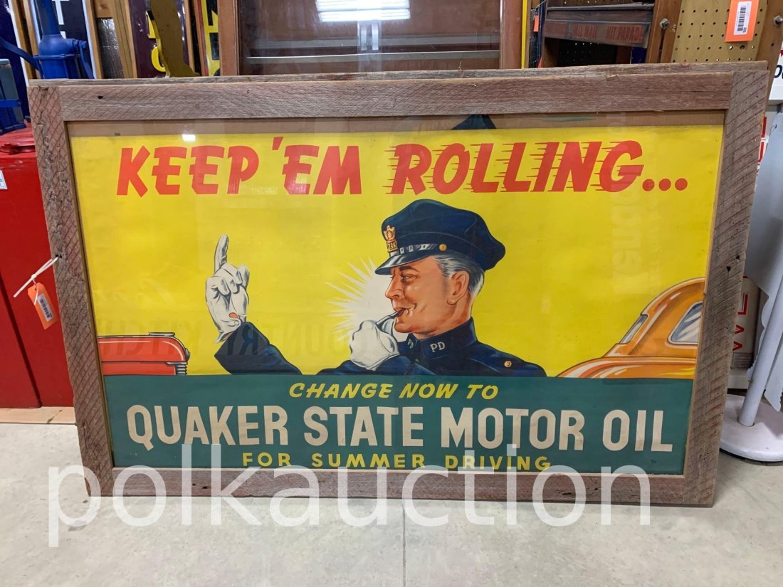 409-QUAKER STATE MOTOR OIL FOR SUMMER FRAMED POSTER (1 of 2)