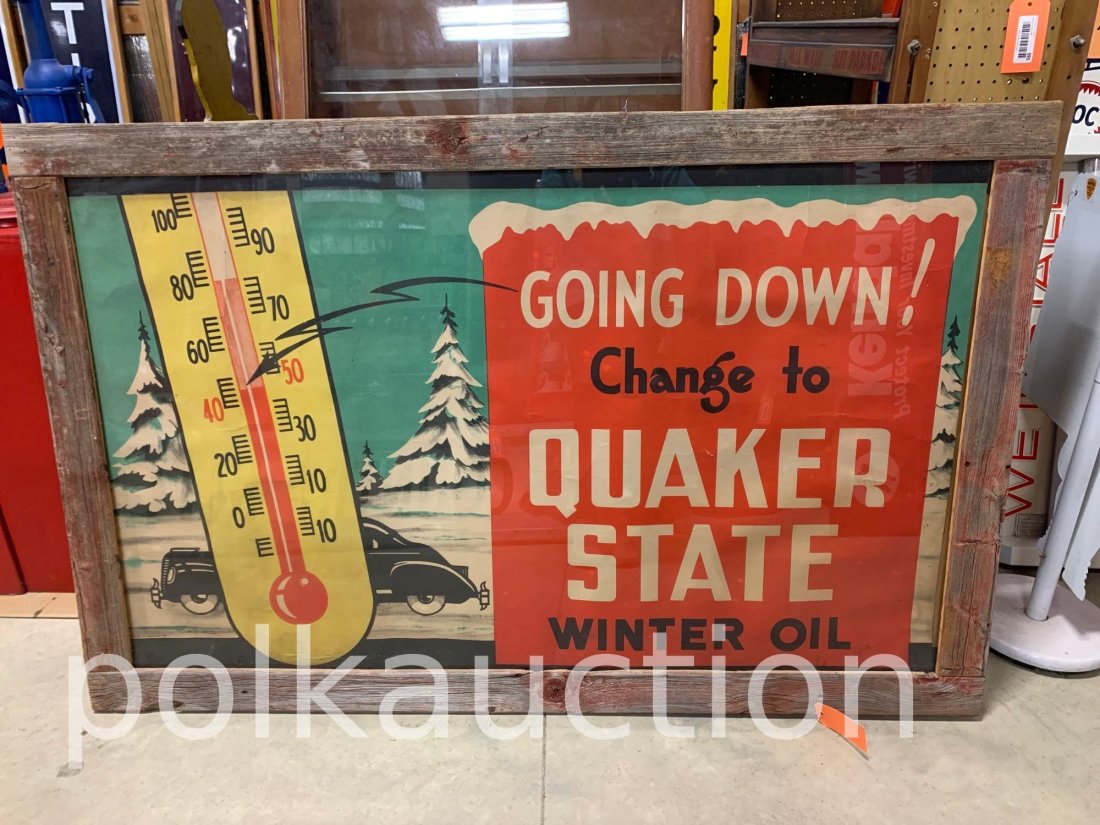 410-QUAKER STATE WINTER OIL FRAMED POSTER (1 of 2)