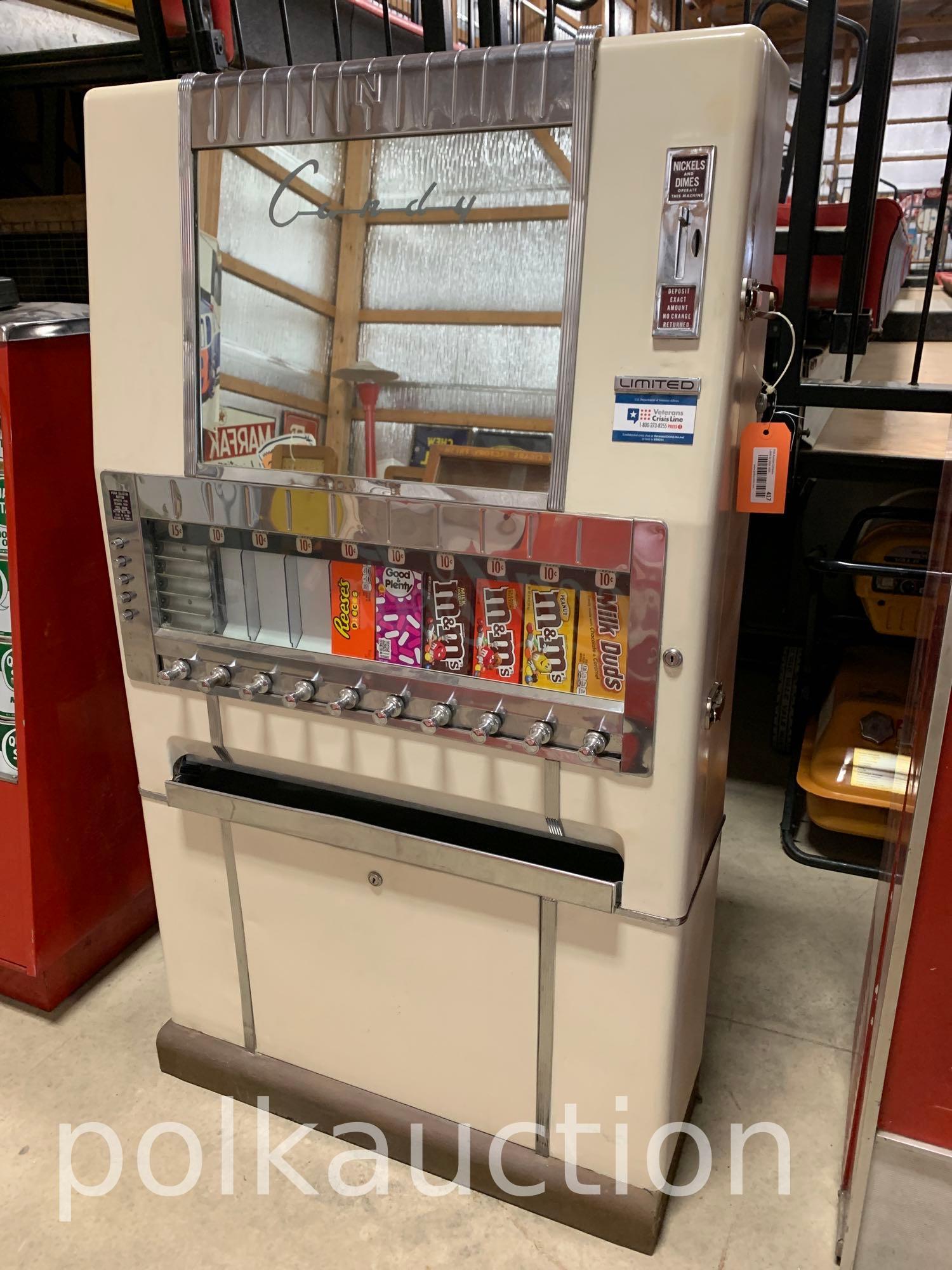 417-VINTAGE LIMITED CANDY VENDING MACHINE (1 of 6)
