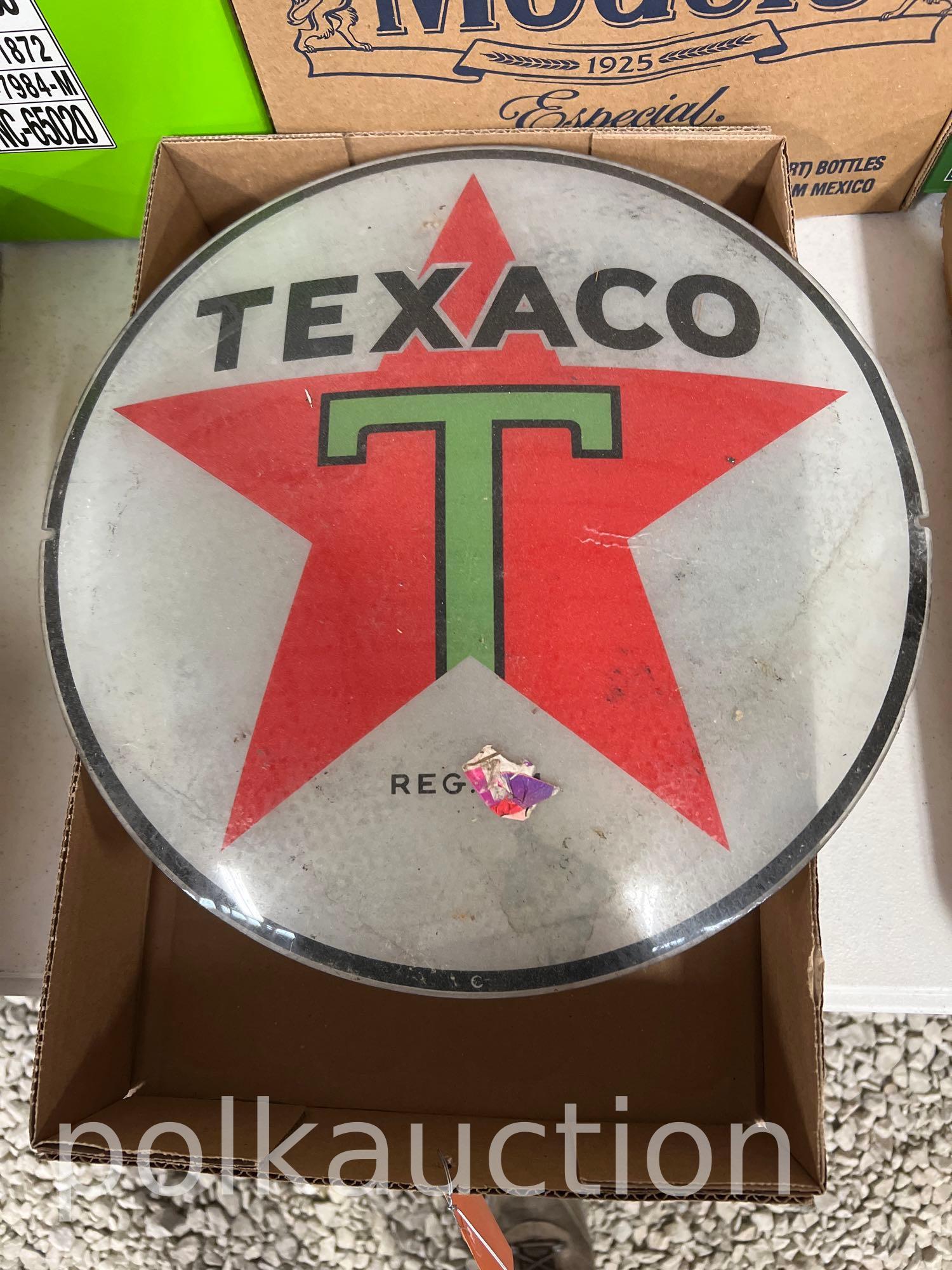 20-TEXACO GLASS GLOBE LOGO ONLY: NO SHIPPING, PICK UP ONLY