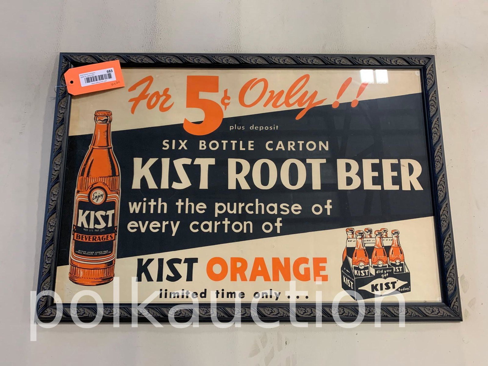 683-FRAMED KIST ROOT BEER POSTER: 30in. x 20in.