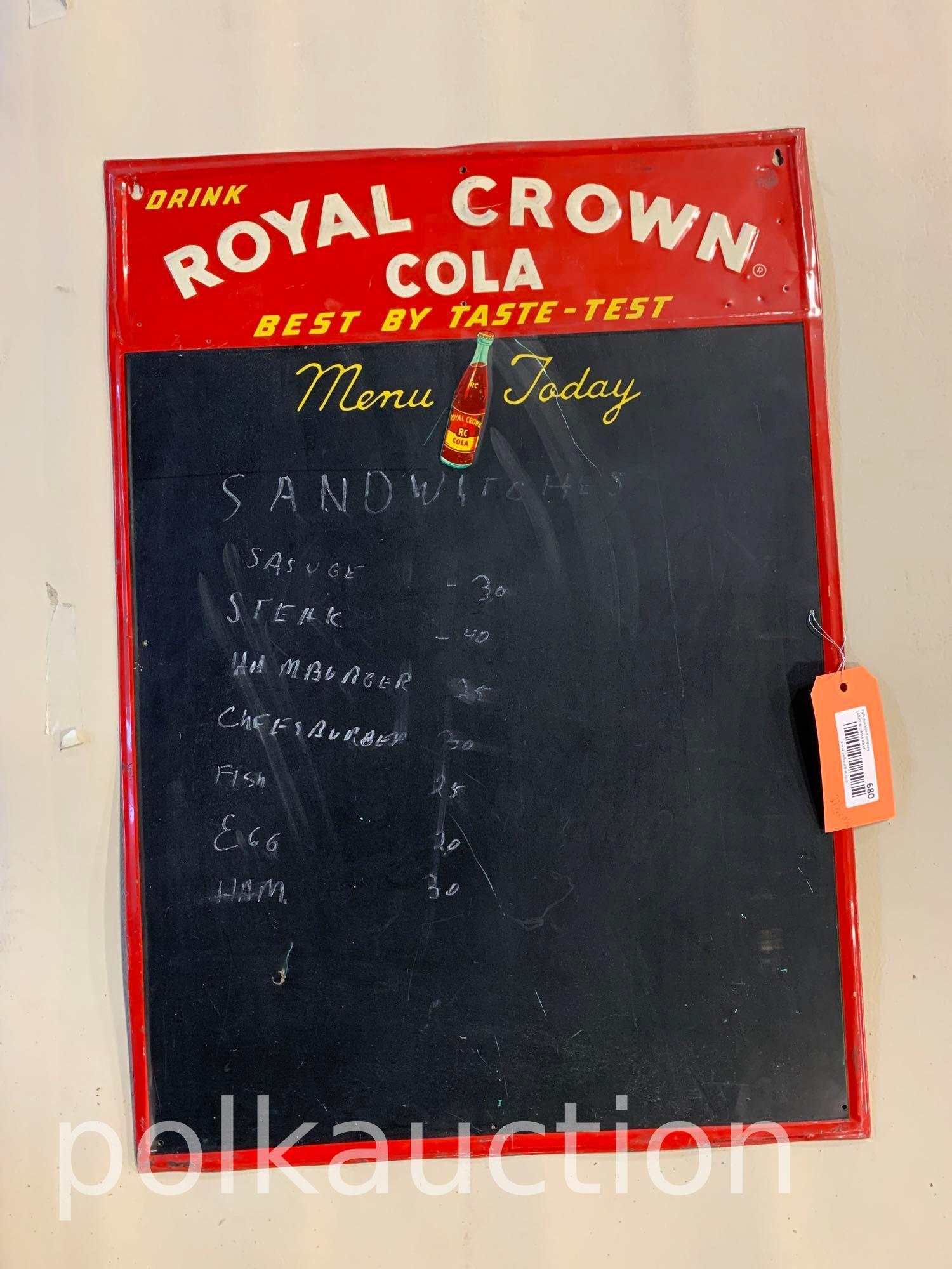 680-TIN ROYAL CROWN, COLA MENU BOARD (1 of 3)