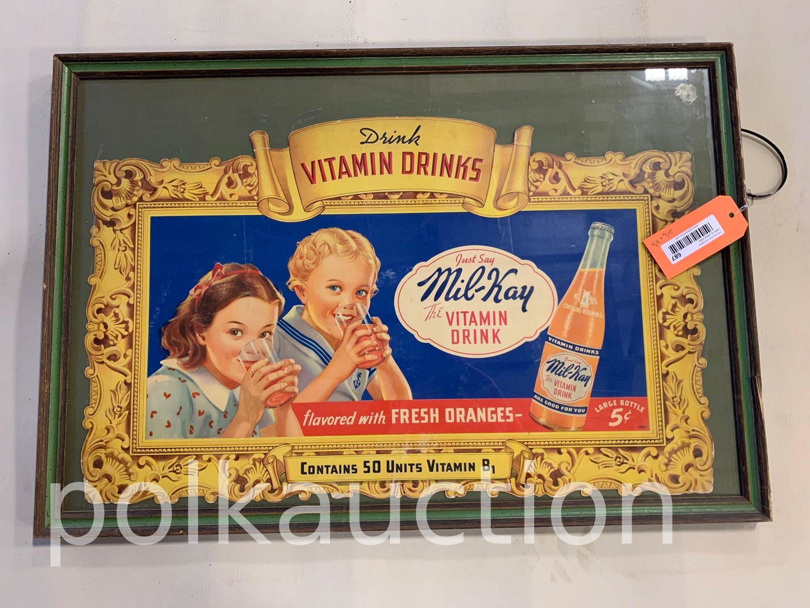 687-FRAMED MIL-KAY CARDBOARD DIE CUT: 21in. x 31in.