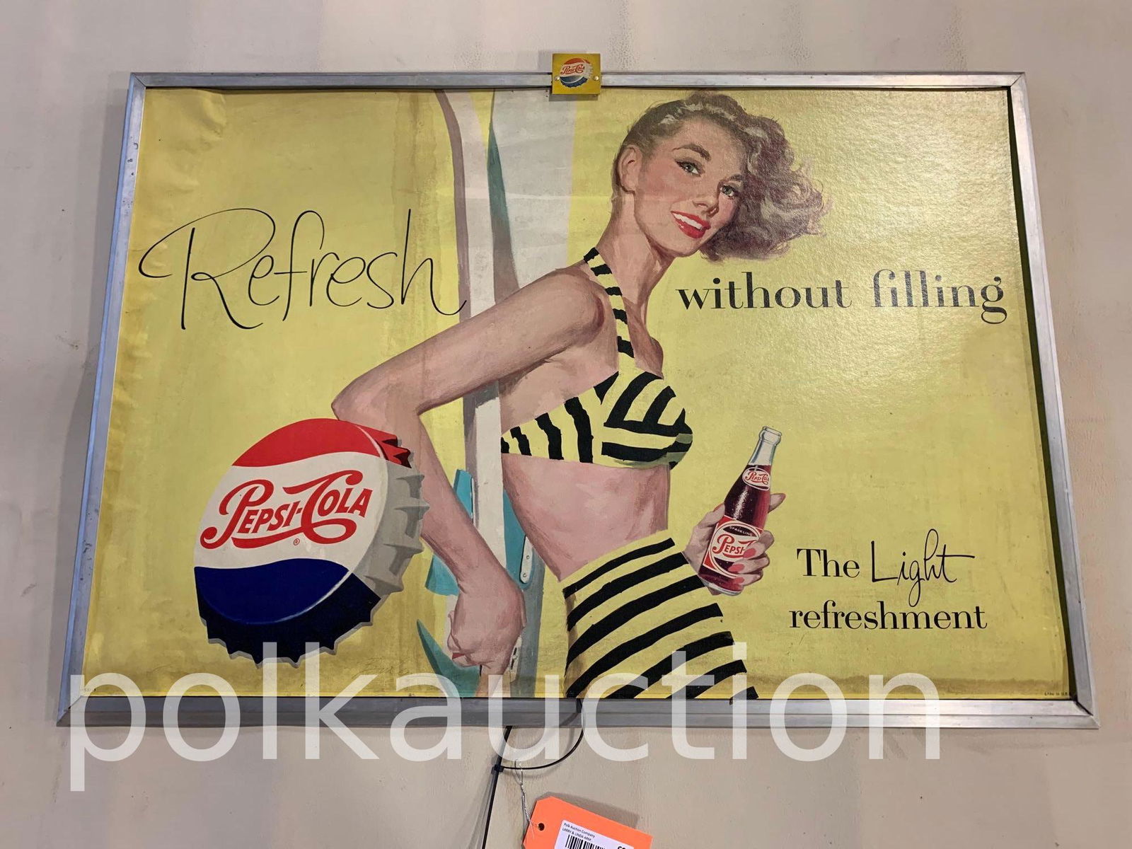 686-FRAMED PEPSI-COLA CARDBOARD POSTER (1 of 2)