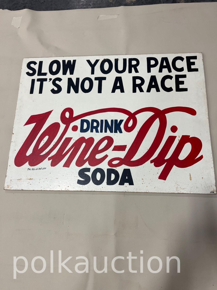 469-3-SIGNS: INDIANA INSPECTION STATION, GOOD HOUSEKEEPING & MASONITE WINE DIP SODA
