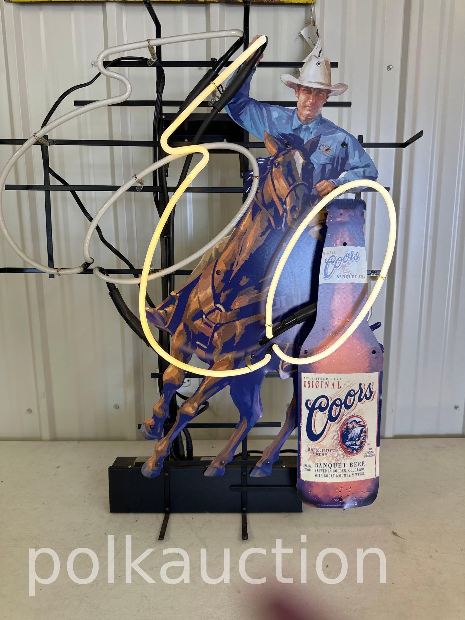 2254coors Banquet Neon Sign **no Shipping Available** Auction
