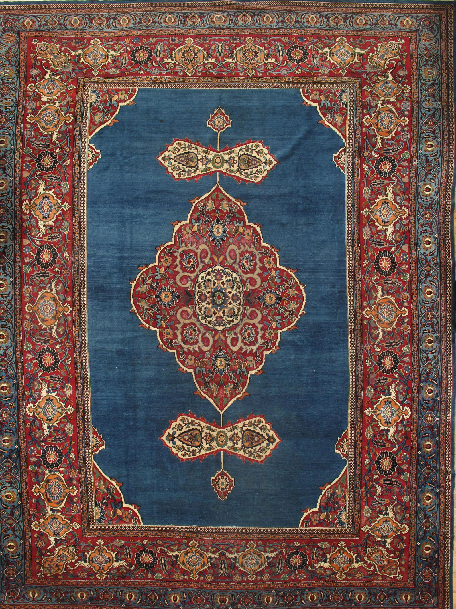 Antique Persian Dorkokhsh Rug, Size 13'7" X 17'11": *REDUCED* Persian Dorkokhsh. Circa 1900, Hand-Knotted, Lamb's Wool, 300-E05180-862. This item is part of the Capital Collection which also includes other antique rugs, vintage rugs, oriental rugs and