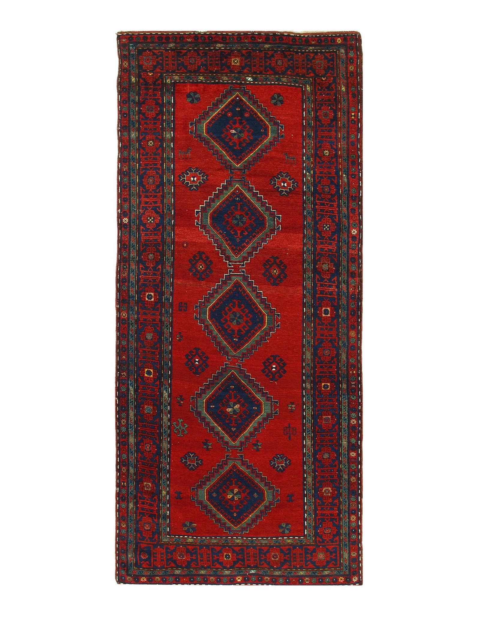 Antique Caucasian Kazak, Size 5'5'' X 12'4'': Russian Antique Kazak Runner. , Hand-Knotted, Lamb's Wool, 300-E03270-862. This item is part of the Capital Collection which also includes other antique rugs, vintage rugs, oriental rugs and tapestry