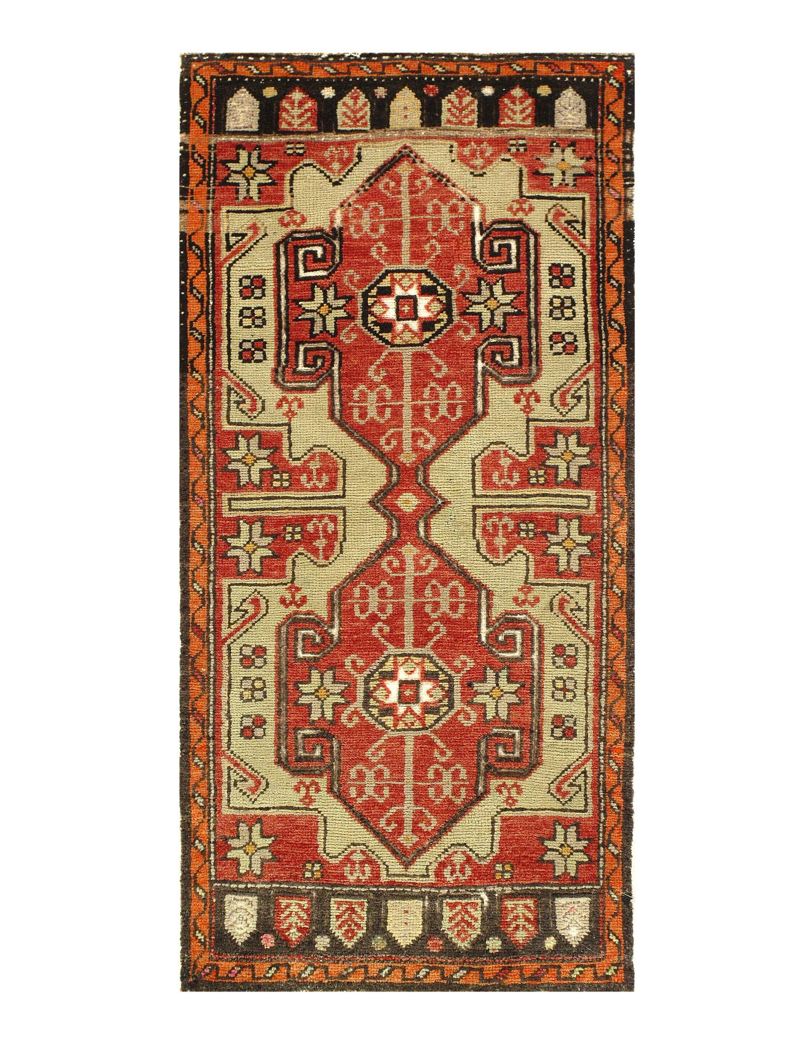 Antique Turkish Oushak, Size 1'7" X 3'6": Antique Turkish Oushak. Circa 1940, Hand-Knotted, Lamb's Wool, 300-E10045-862. This item is part of the Capital Collection which also includes other antique rugs, vintage rugs, oriental rugs and tapes