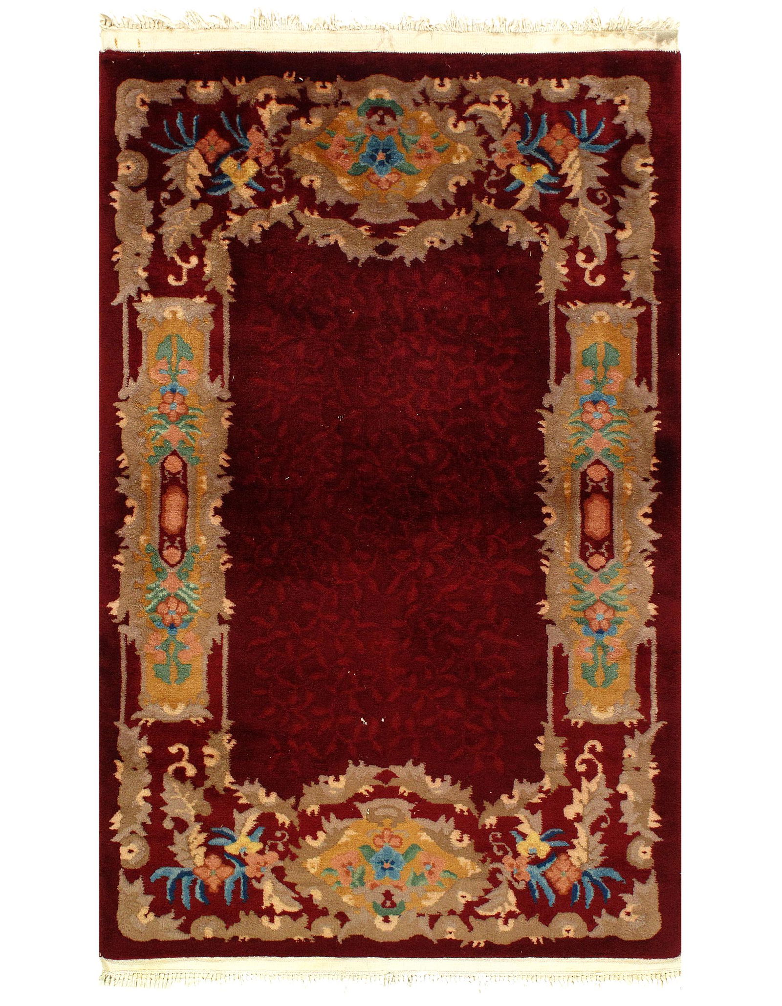 Antique Chinese Art Deco Rug, Size 3' X 4'9'': Antique Chinese Art Deco Rug. Early 20th Century, Hand-Knotted, Lamb's Wool, 300-E10962-862. This item is part of the Capital Collection which also includes other antique rugs, vintage rugs, oriental