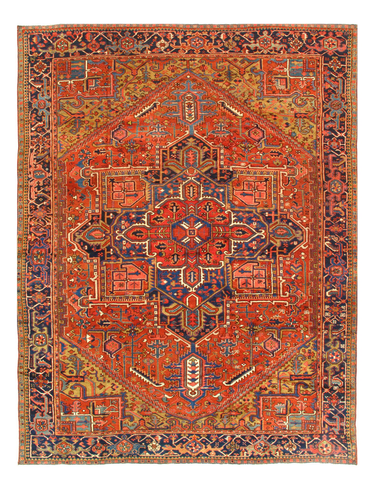 Antique Persian Heriz, Size 9' x 11'8": Antique Heriz. Circa1930, Hand-Knotted, Lamb's Wool, 300-E10163-862. This item is part of the Capital Collection which also includes other antique rugs, vintage rugs, oriental rugs and tapestry collec