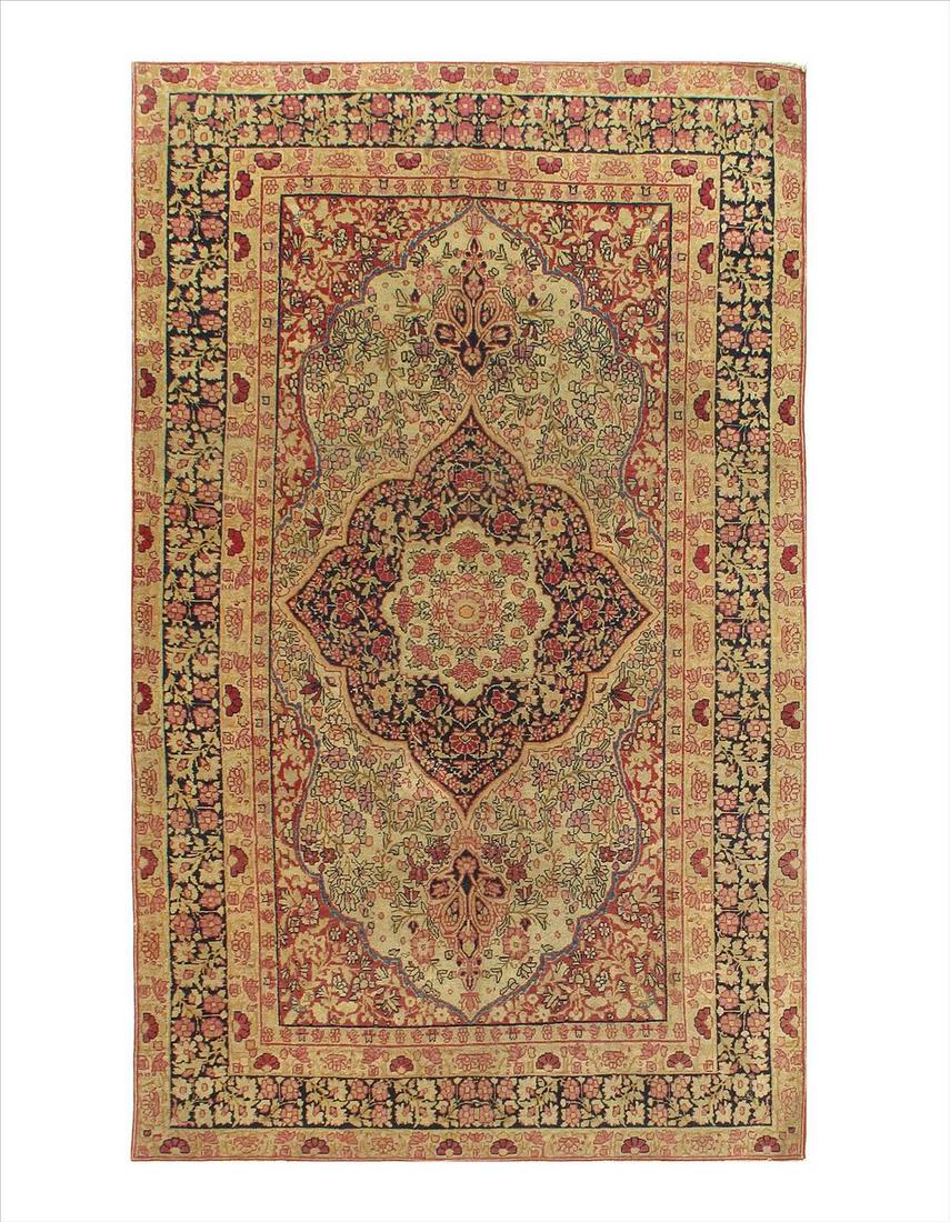 Antique Persian Kermanshah, 3'11" X 6'5": Ivory Persian Antique Kermanshah 3'11'' X 6' 5'' - Antique - - Hand-Knotted - Lamb's Wool - 300-E04486-862. This item is part of our fine auction collection which includes many fine home accessories i