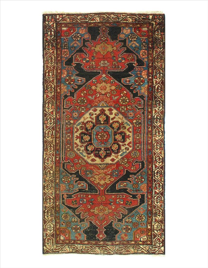 Antique Persian Malayer, 3' X 6'5": Multi Color Persian Antique Hamdan 3' X 6'5'' - Antique - Circa 1920 - Hand-Knotted - Lamb's Wool - 300-E03467-862. This item is part of our fine auction collection which includes many fine home acces
