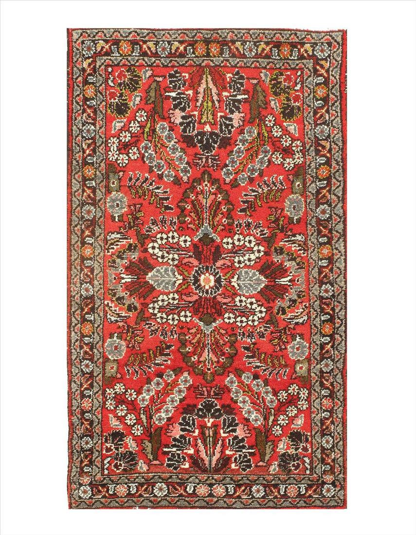Antique Persian Sarouk Lilian, Size 2'8" X 4'9": Red Antique Persian Lilian Sarouk - 2' 8" X 4' 9" - Antique - Circa 1920 - Hand-Knotted - Wool - 300-E06314-862. This item is part of our fine auction collection which includes many fine home accessor