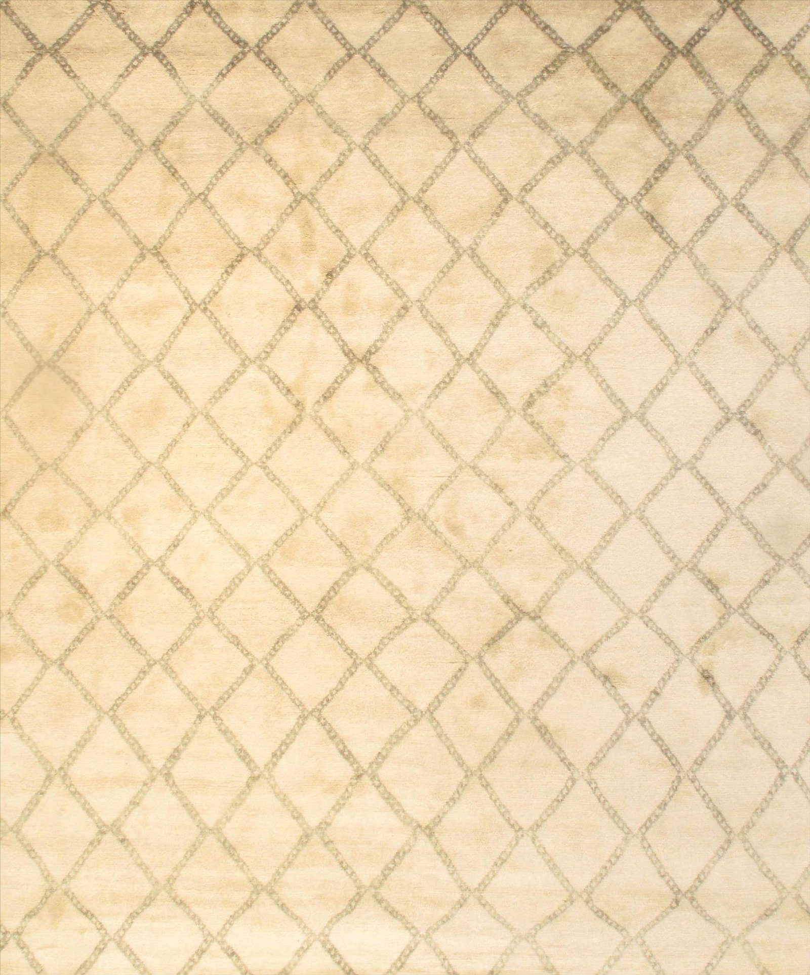 Contemporary Moroccan Rug, 9' X 12': Beige Moroccan 9' X 12' - Modern - New - Hand-Knotted - Lamb's Wool - 300-E06658-862. This item is part of our fine auction collection which includes many fine home accessories including antique rugs,