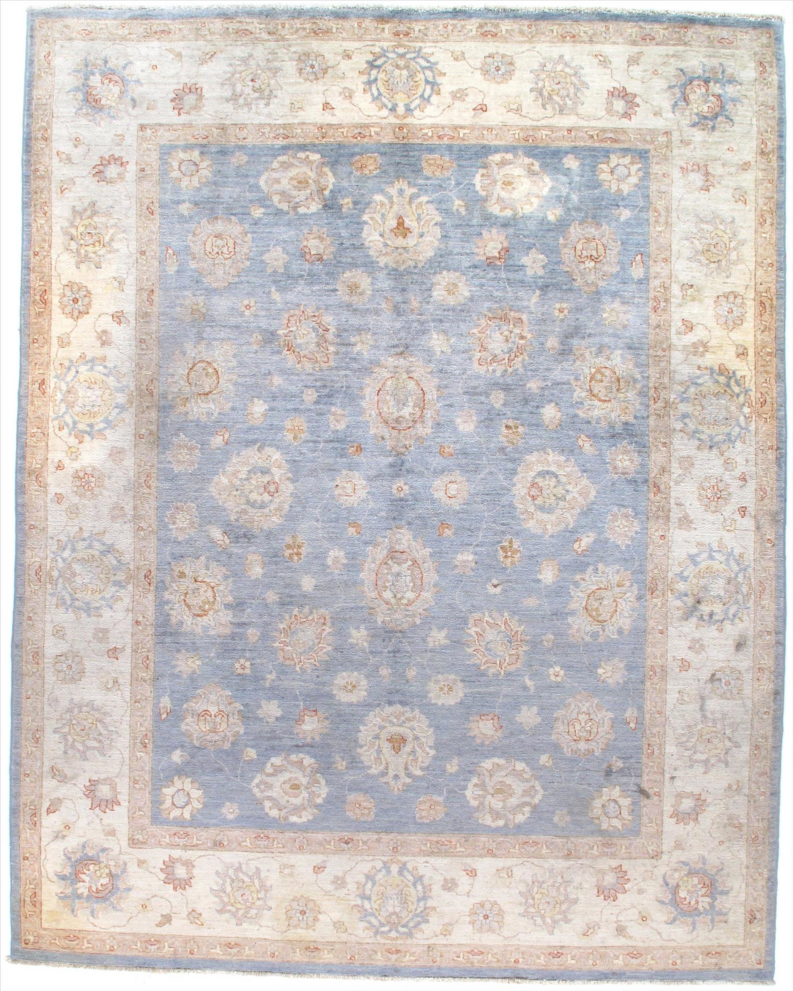 Fine Oushak 8'1" x 10'2": Light Blue osha 8 x 10 - Traditional - New - Hand-Knotted - Lamb's Wool - 300-E08435-862. This item is part of our fine auction collection which includes many fine home accessories including antique r