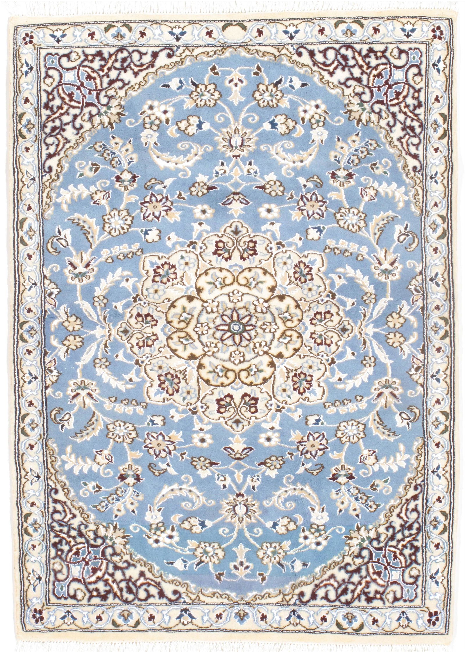 Persian Nain Silk & Wool Rug - 2'11" x 4'2": Persian Nain Silk & Wool Rug - 2'11" x 4'2" - - - Hand-Knotted - Wool - 300-E08150-862. This item is part of our fine auction collection which includes many fine home accessories including antique rug