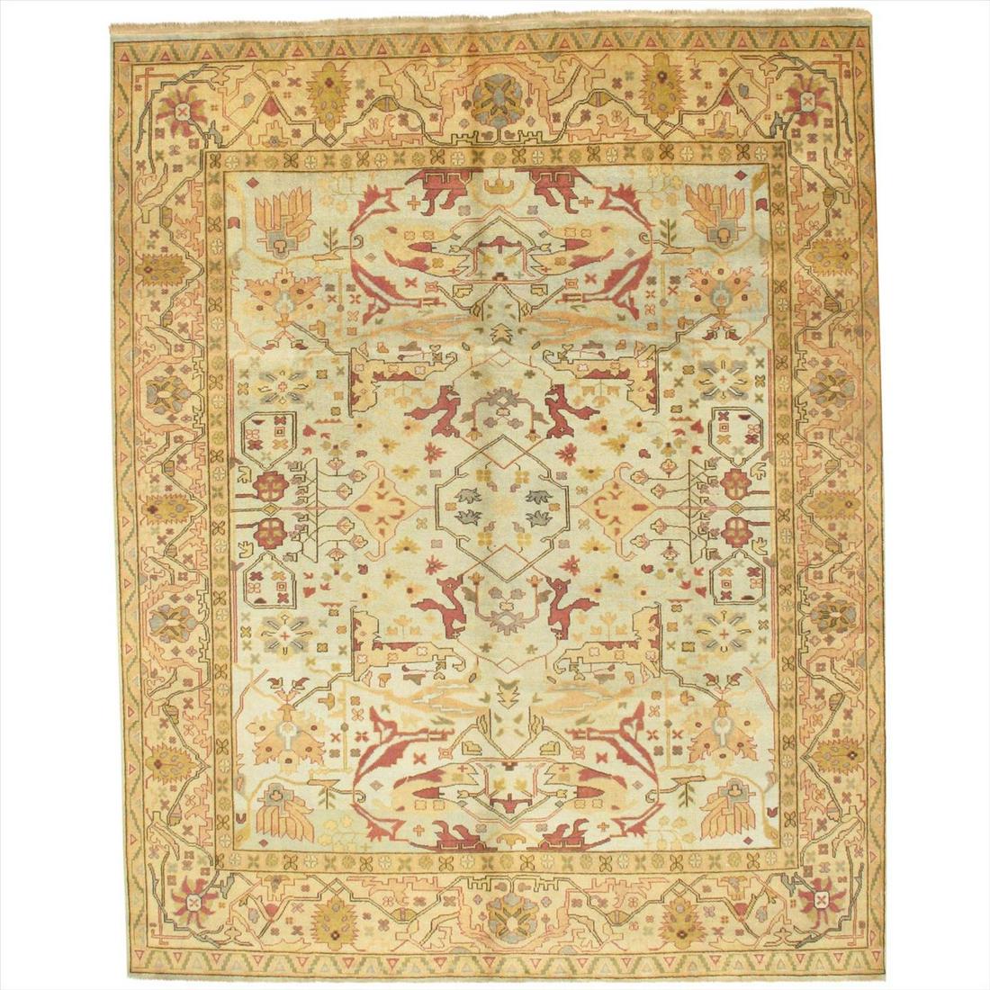 Oushak Design Hand-Knotted Rug - 9' x 11'4": Oushak Design Hand-Knotted Rug - 9' x 11'4" - Traditional - New - Hand-Knotted - Lamb's Wool - 300-E03244-862. This item is part of our fine auction collection which includes many fine home accessorie