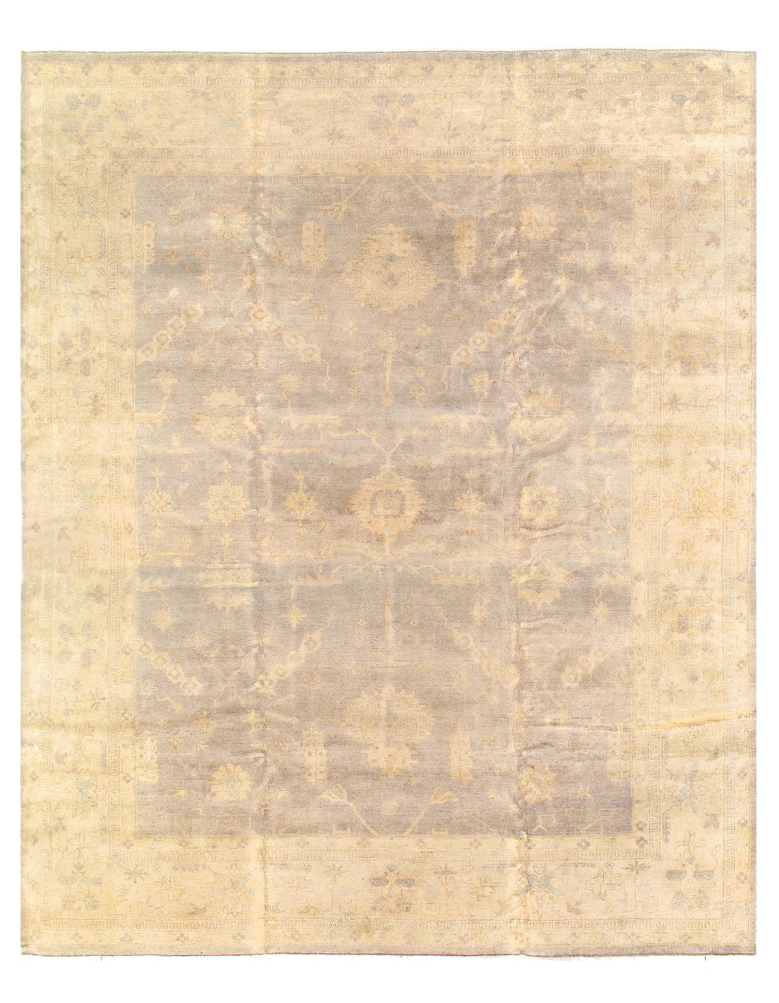 Fine Hand Knotted Oushak Rug 12' x 15': Fine Hand Knotted Oushak Rug 12' x 15' New - Lamb's Wool - Hand-Knotted - 300-E07147-862 This item is part of our fine auction collection which includes many fine home accessories including antique ru