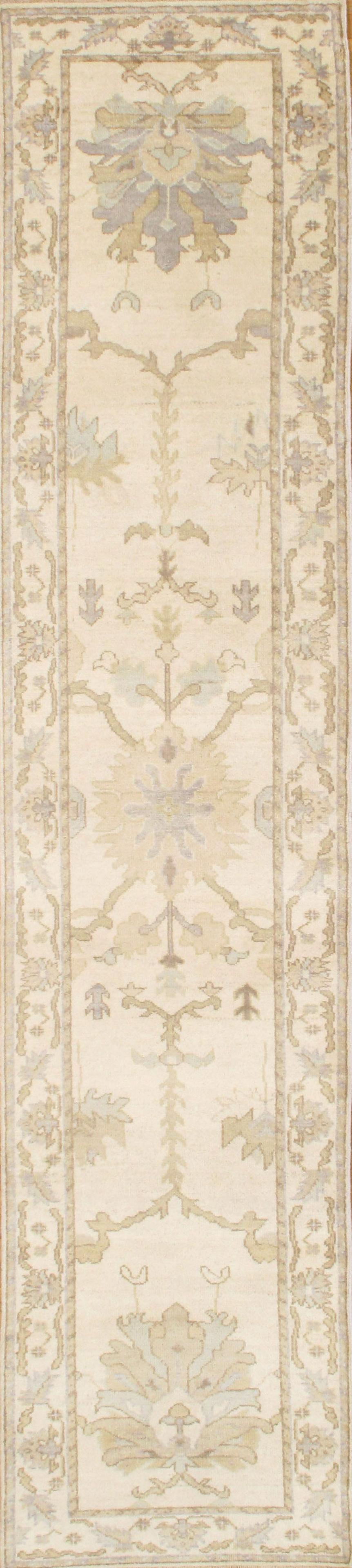 Oushak Runner 2'6" x 12'1": Oushak Runner 2'6" x 12'1" New - Lamb's Wool - Hand-Knotted - 300-E07386-862 This item is part of our fine auction collection which includes many fine home accessories including antique rugs, vintage