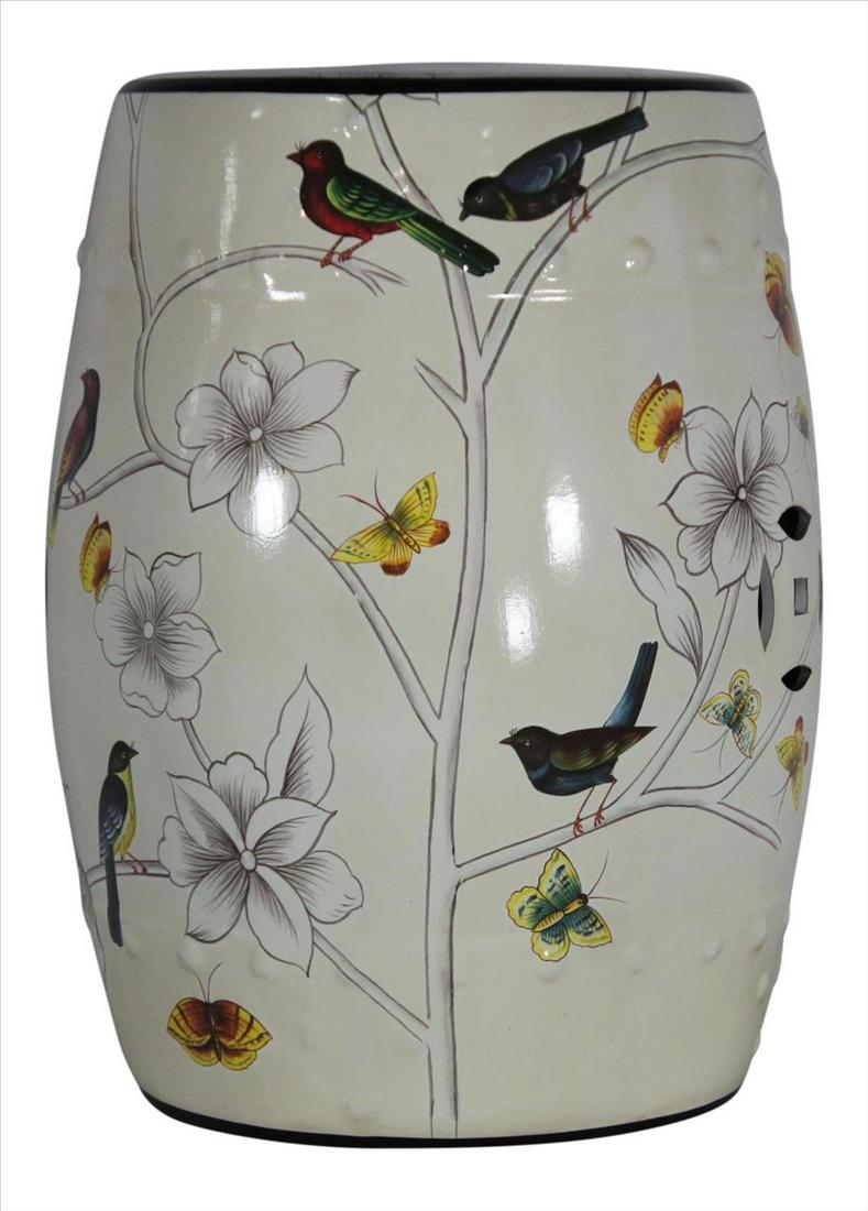 Modern Floral Porcelain Garden Stool: Modern Floral Porcelain Garden Stool - Stool - - N/A - Porcelain/Ceramic - 300-PA10016-862. This item is part of our fine auction collection which includes many fine home accessories including antique