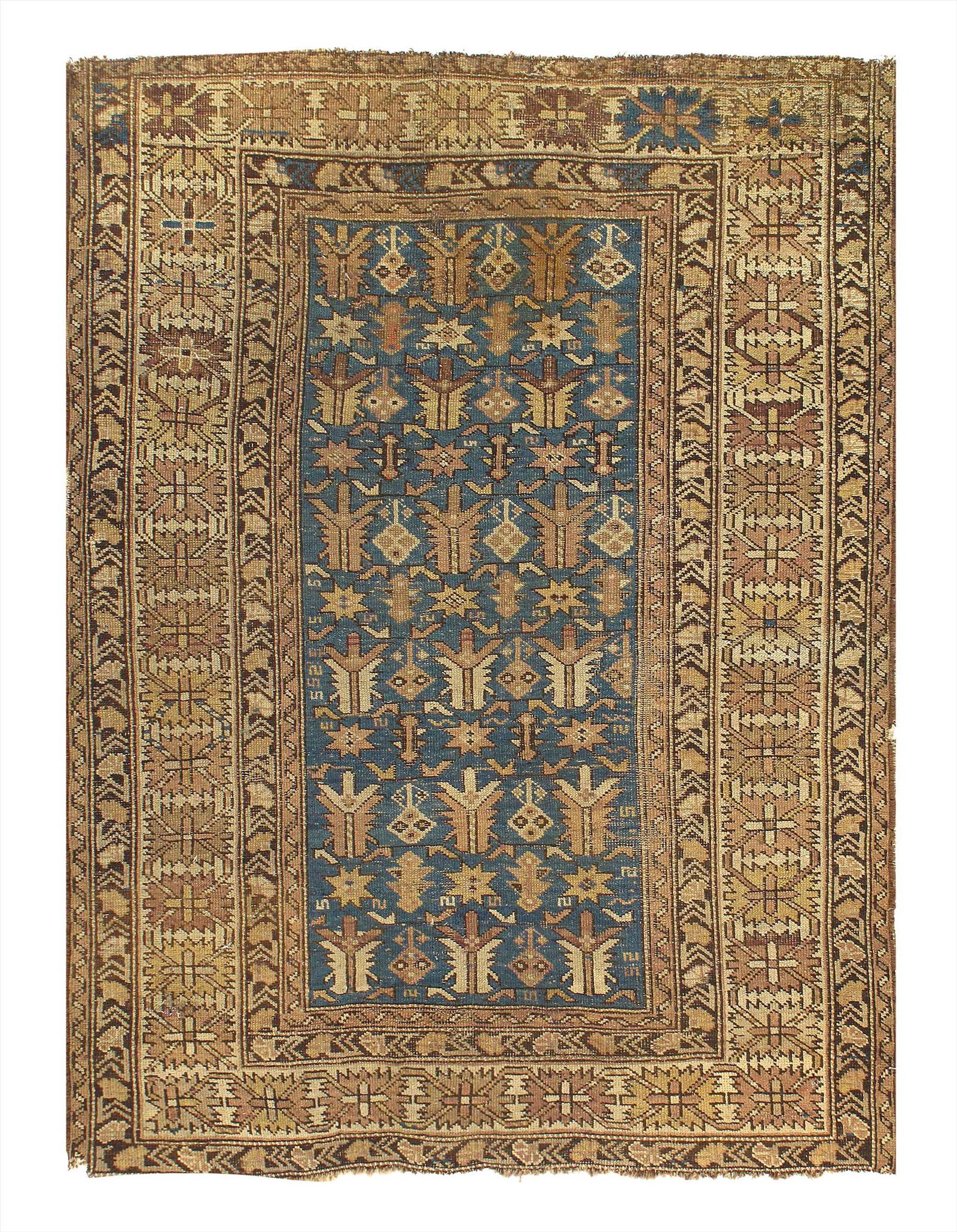 Light Blue Color Russian Antique Kazak 3'6'' X 4'8'': Light Blue Color Russian Antique Kazak 3'6'' X 4'8'' Antique Circa 1900 Hand-Knotted Lamb's Wool 300-E11369-862. This item is part of our fine auction collection which includes many fine home accessor