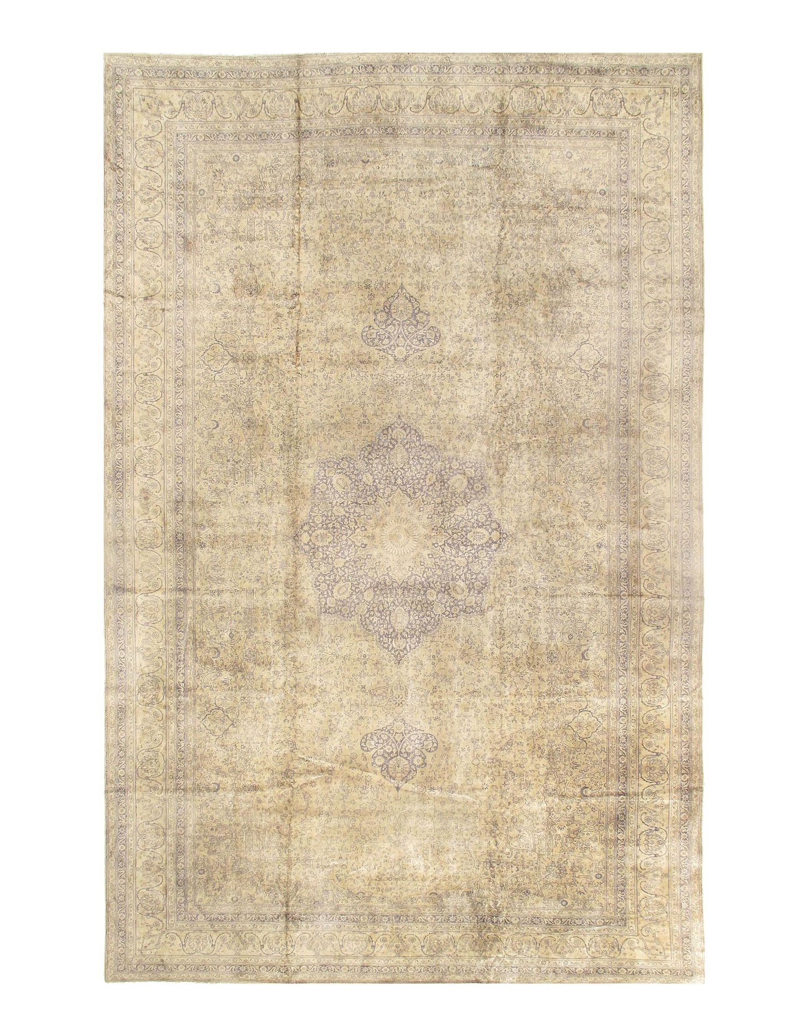Beige Fine Turkish Antique Tabriz 12' X 19'2'': Beige Fine Turkish Antique Tabriz 12' X 19'2'' Antique Circa 1900 Hand-Knotted Lamb's Wool 300-E05677-862. This item is part of our fine auction collection which includes many fine home accessories in