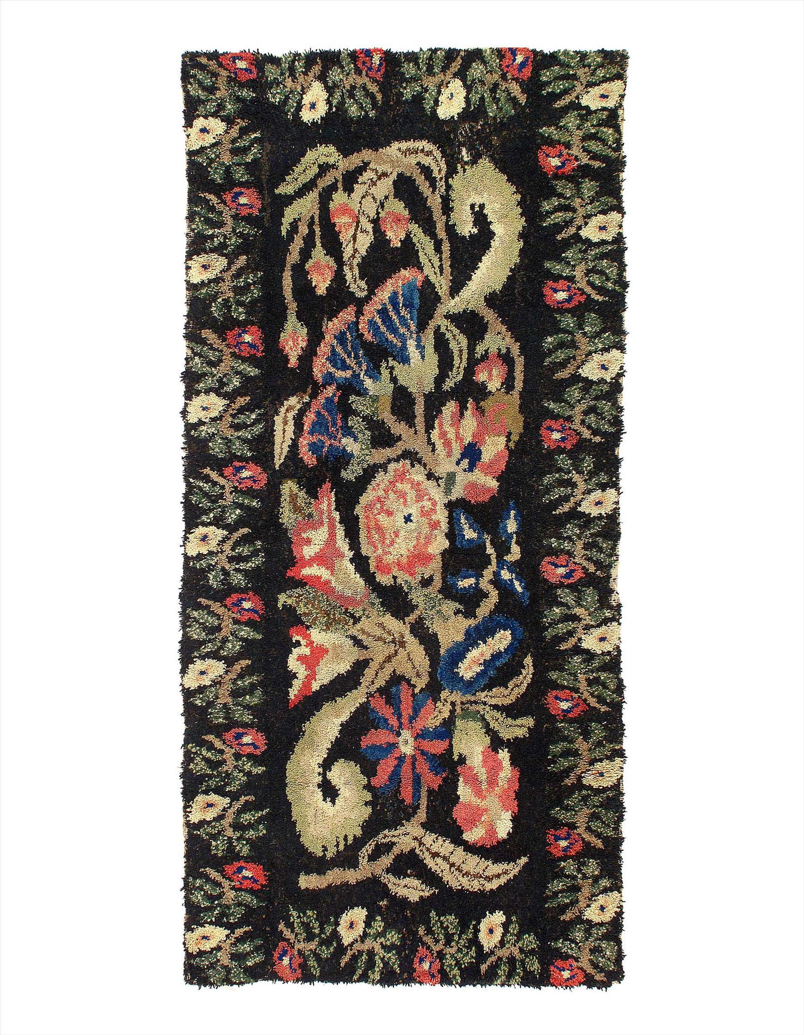 ANTIQUE AMERICAN HOOKED rug 3'11'' X 6'4'': ANTIQUE AMERICAN HOOKED rug 3'11'' X 6'4''. 1900 - Antique - Lamb's Wool - Hand-Knotted - 300-E11406-862. This item is part of our fine auction collection which includes many fine home accessories inc