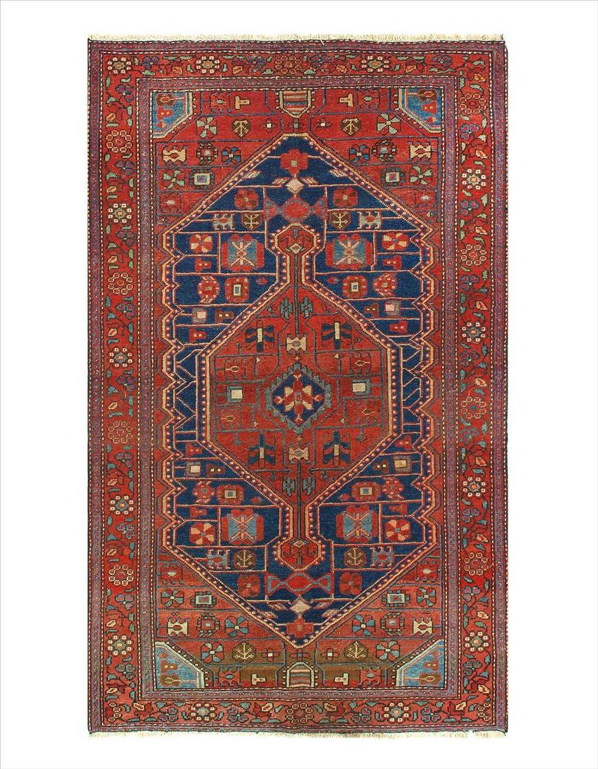 Antique Persian Malayer, 4'3" X 6'11": Antique Persian Malayer, 4'3" X 6'11". Circle 1900 - Antique - Lamb's Wool - Hand-Knotted - 300-54935-862. This item is part of our fine auction collection which includes many fine home accessories in