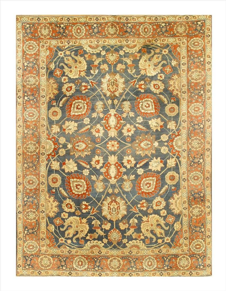 Antique Persian Tabriz, Size 9'3'' X 12'8'': Antique Persian Tabriz, Size 9'3'' X 12'8''. circa 1920 - Antique - Lamb's Wool - Hand-Knotted - 300-E07083-862. This item is part of our fine auction collection which includes many fine home accessor