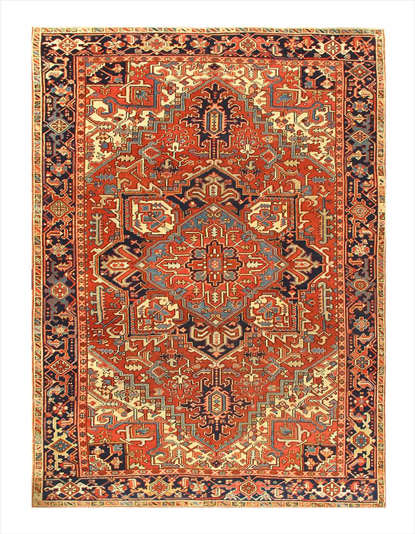 Persian Antique Heriz 8'3" x 11'3": Persian Antique Heriz 8'3" x 11'3". Circa 1920 - Antique - Lamb's Wool - Hand-Knotted - 300-E07811-862. This item is part of our fine auction collection which includes many fine home accessories inclu