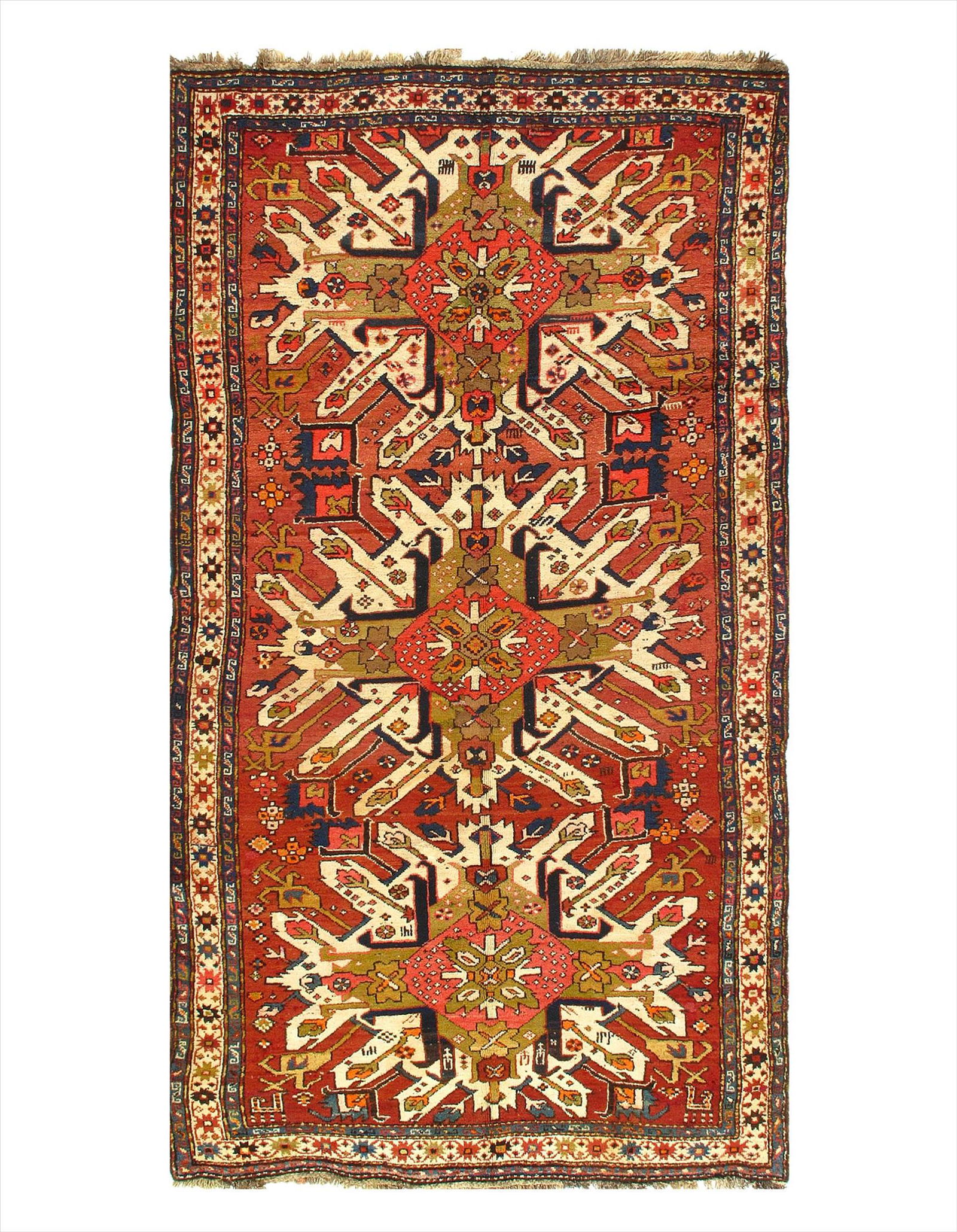 Russian Antique Kazak 4'6" x 8'9": Russian Antique Kazak 4'6" x 8'9". - Antique - Lamb's Wool - Hand-Knotted - 300-E03323-862. This item is part of our fine auction collection which includes many fine home accessories including antique