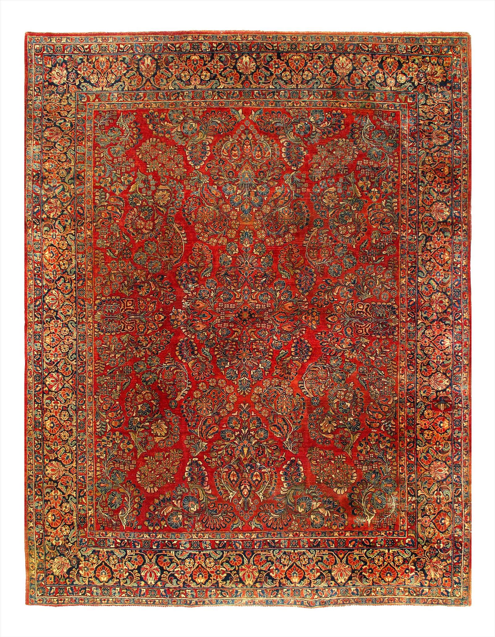 Early 20th Century Antique Persian Sarouk 8'9" x 11'4": Early 20th Century Antique Persian Sarouk 8'9" x 11'4", Circa 1920, Antique, Lamb's Wool, 300-E10033-862 This item is part of our fine auction collection which includes many fine home accessories incl
