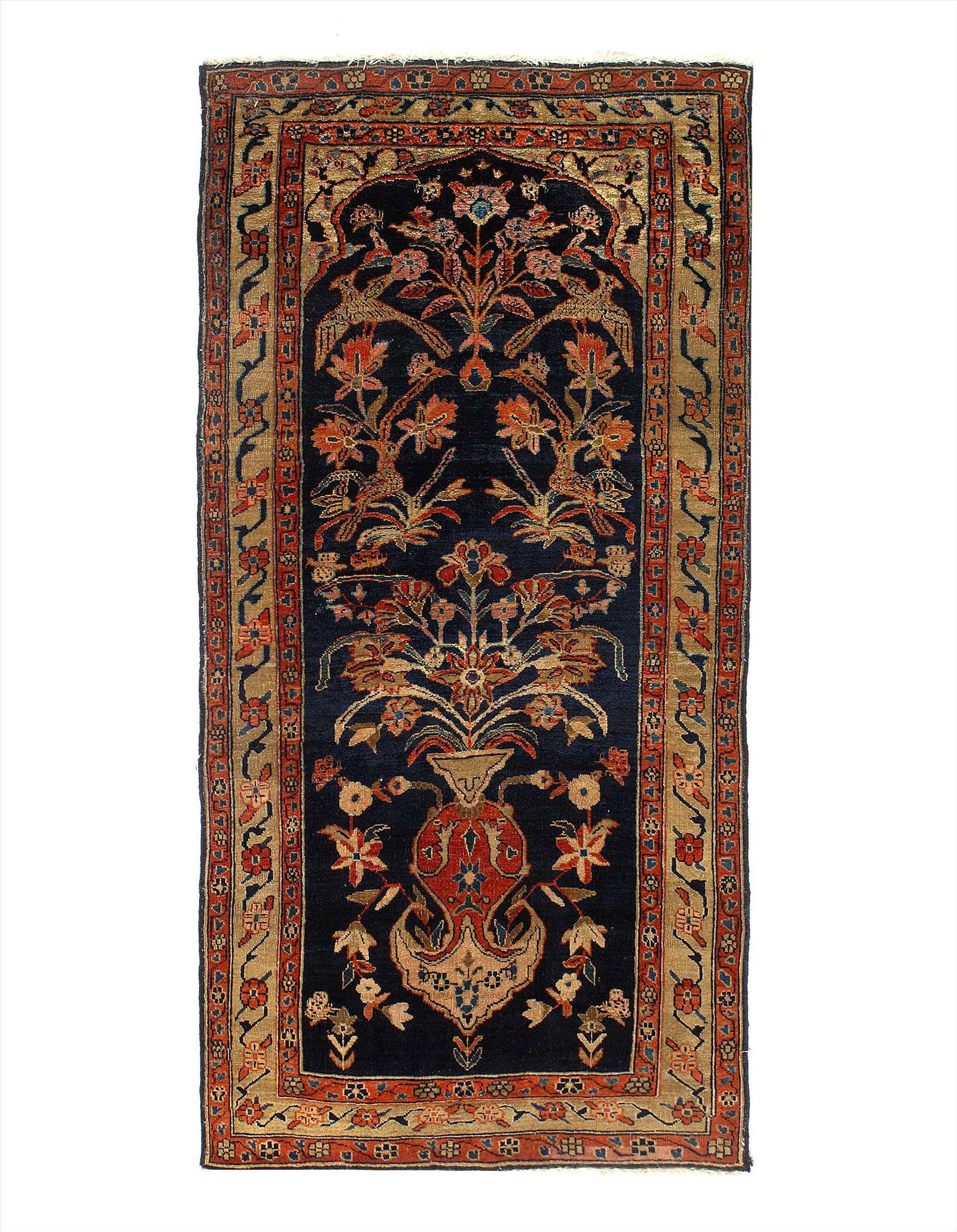 Persian Antique Sarouk farahan Rug 2'6'' X 5'1": Navy Blue Persian Antique Sarouk farahan Rug 2'6'' X 5'1'', Late 19th Century, Antique, Lamb's Wool, 300-E11348-862 This item is part of our fine auction collection which includes many fine home acces