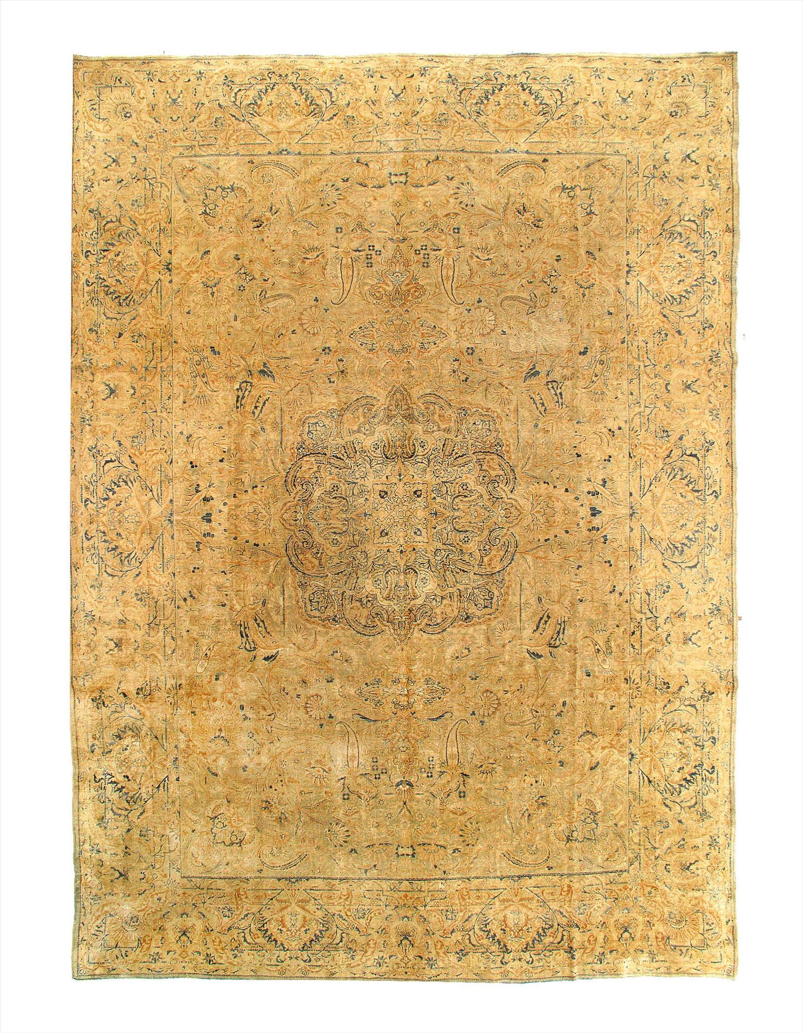 Ivory Fine Persian Antique kerman 9'7'' X 13'8": Ivory Fine Hand knotted Persian Antique kerman 9'7'' X 13'8'', Late 19th Century, Antique, Lamb's Wool, 300-E07804-862 This item is part of our fine auction collection which includes many fine home ac