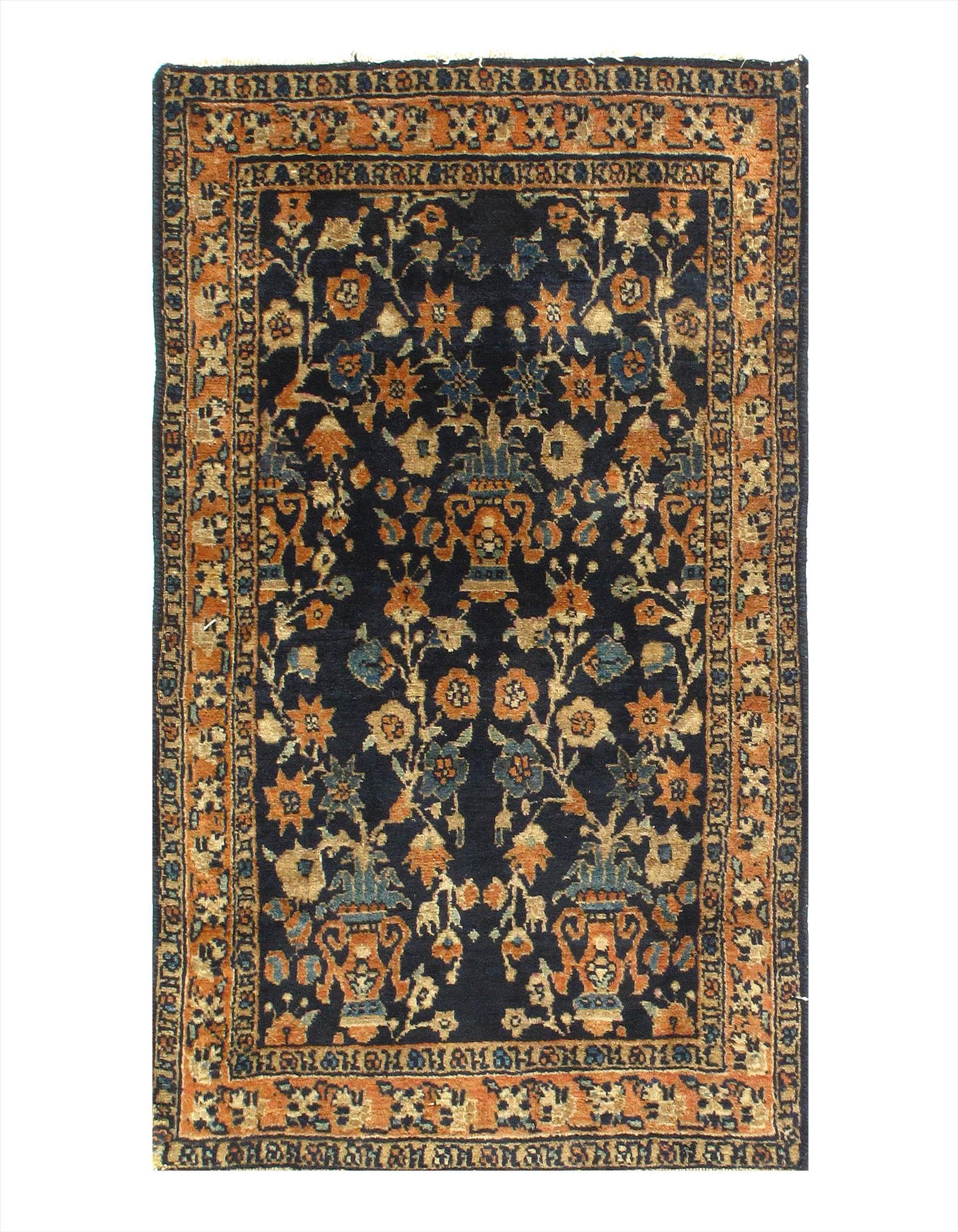 Persian Antique Sarouk Rug - 1'7" x 2'9": Navy Persian Antique Sarouk Rug - 1â€²7â€³ Ã— 2â€²9â€³ Late 19th Century Antique Wool Hand-made 300-E10380-862 This item is part of our fine auction collection which includes many f
