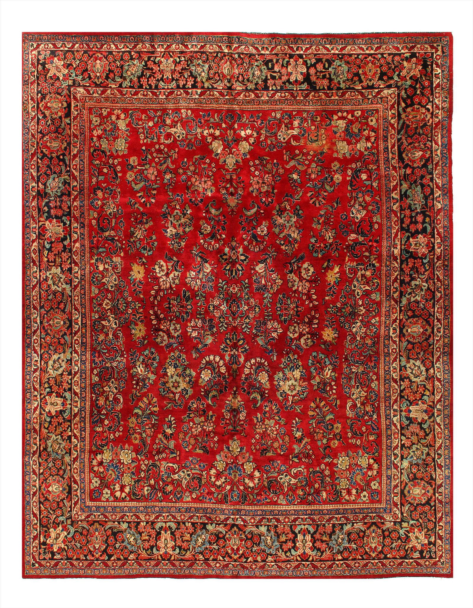 Red Antique Persian Sarouk - 8' x 10': Red Antique Persian Sarouk Rug - 8' x 10' Antique Traditional Lamb's Wool Hand-Knotted 300-E10948-862 This item is part of our fine auction collection which includes many fine home accessories includi