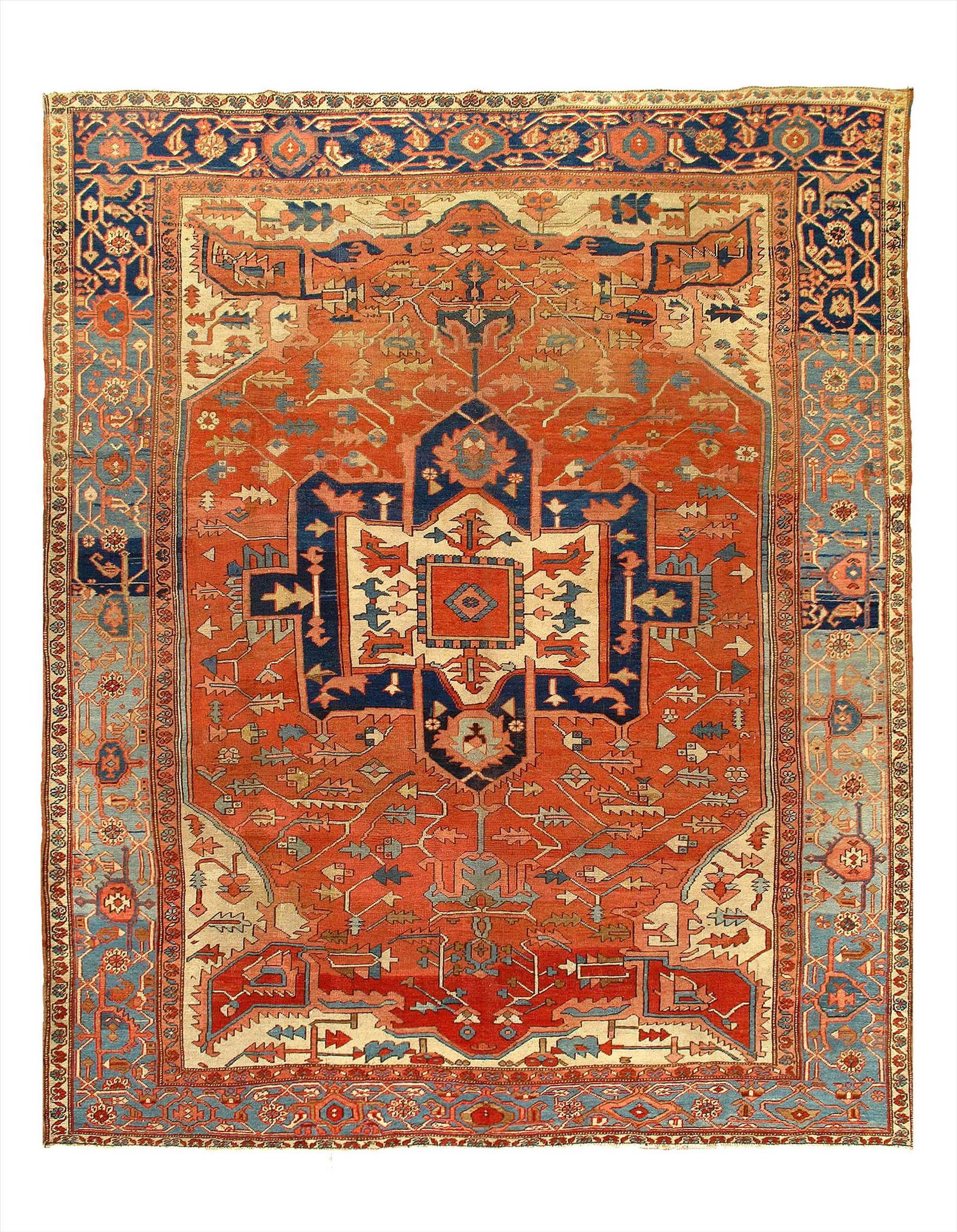 Rust Persian Antique Serapi 10' X 12': Rust Persian Antique Serapi 10' X 12' Circa 1880 Antique Lamb's Wool Hand-Knotted 300-E04308-862 This item is part of our fine auction collection which includes many fine home accessories including an