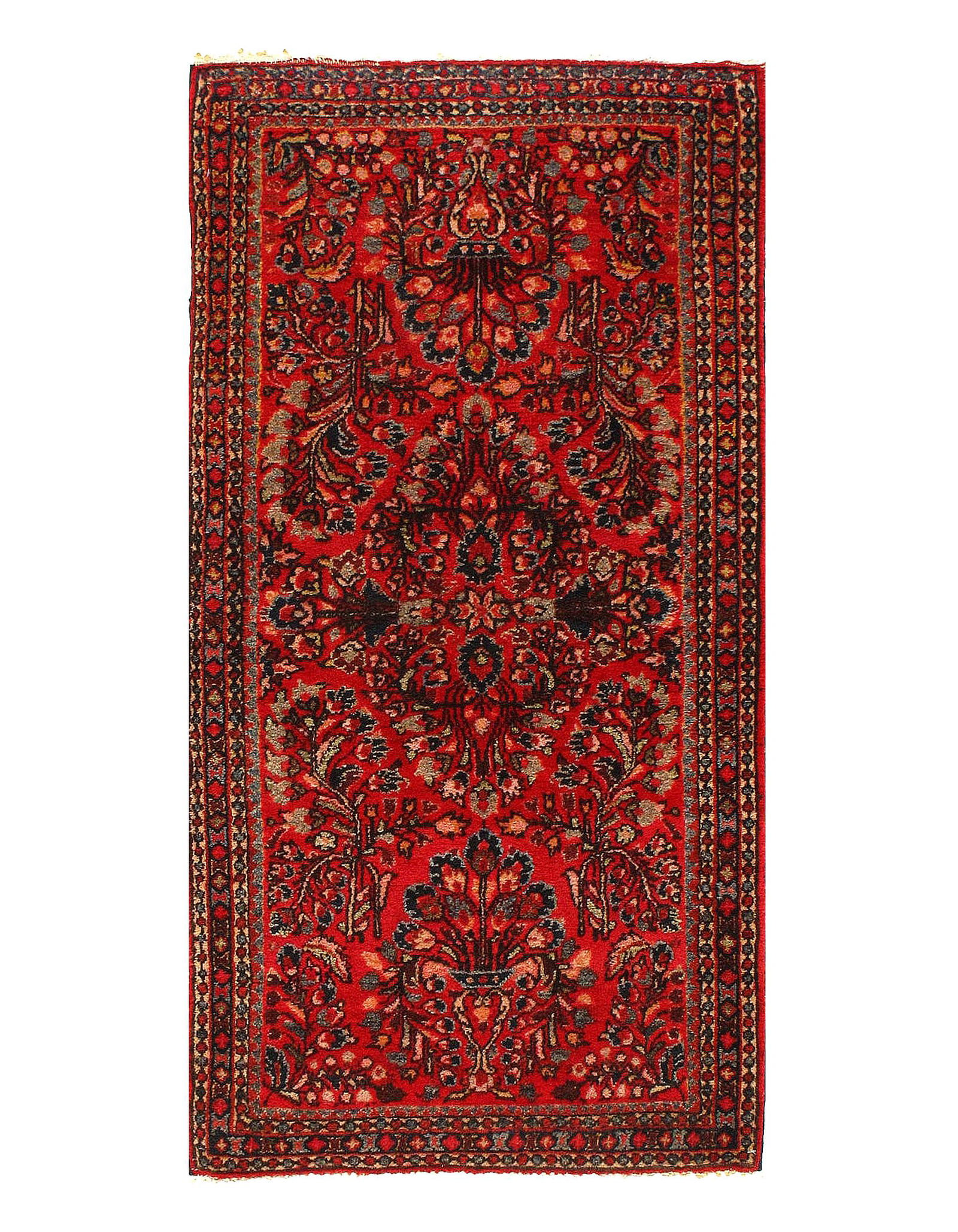 Persian Antique Sarouk 2'1''4'1'': 1920s Vintage Persian Sarouk 2'1" x 4'1" circa 1920 Antique Lamb's Wool Hand-Knotted 300-E10361-862 This item is part of our fine auction collection which includes many fine home accessories including
