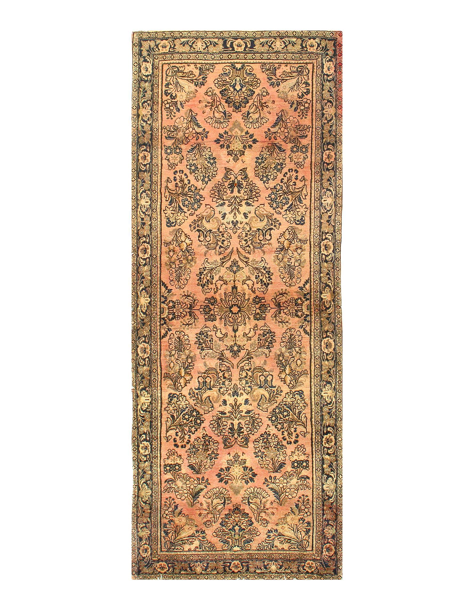 Persian Antique Sarouk Runner 2'5'' X 6'7'': Rust Persian Antique sarouk 2'5'' X 6'7'' Circa 1920 Antique Lamb's Wool Hand-Knotted 300-E10405-862 This item is part of our fine auction collection which includes many fine home accessories includin