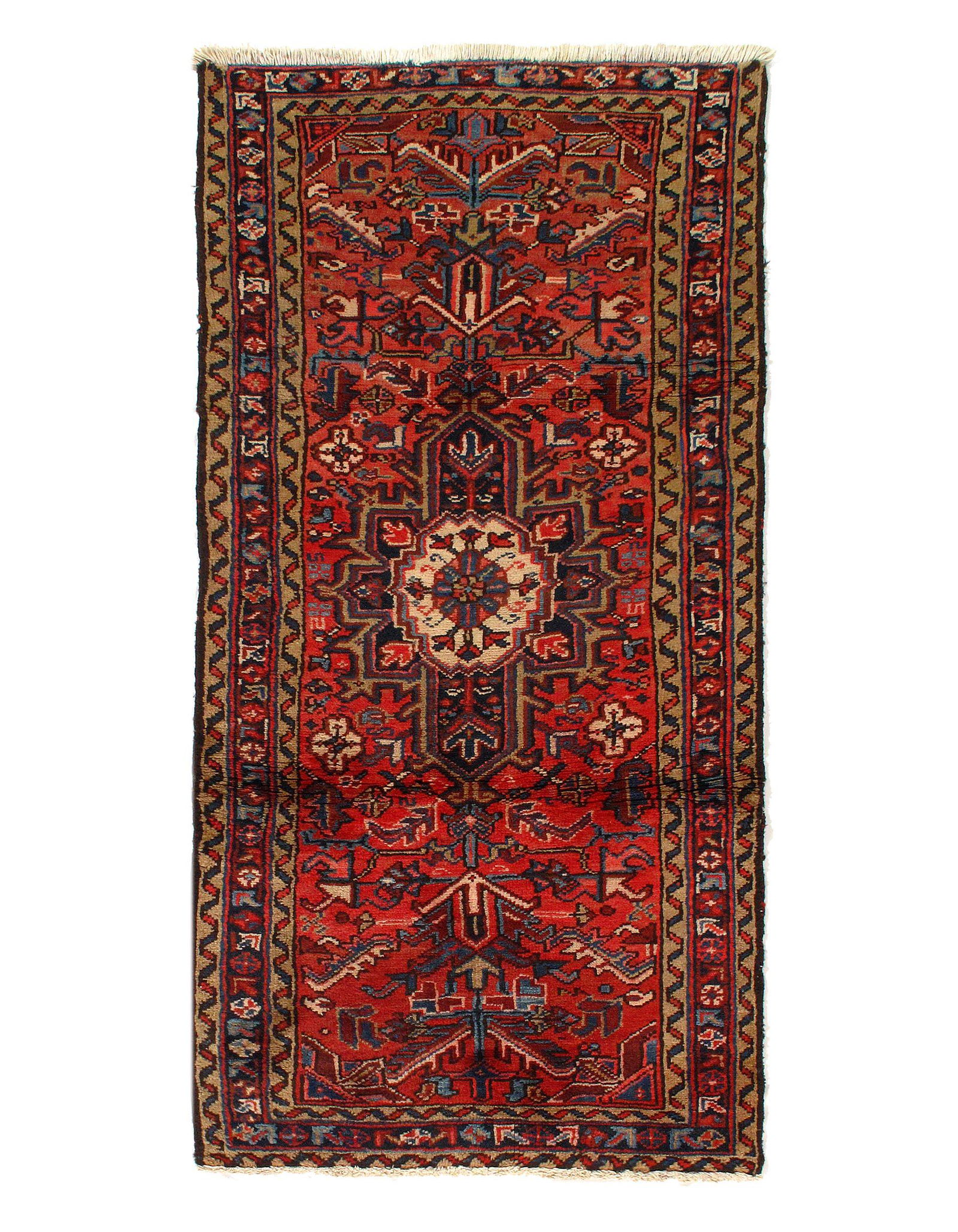 Persian Antique Heriz 2'10'' X 6': Semi-Antique Persian Heriz Hand-Knotted Rug - 2'10" x 6' Antique Lamb's Wool Hand-Knotted 300-E03206-862 This item is part of our fine auction collection which includes many fine home accessories incl