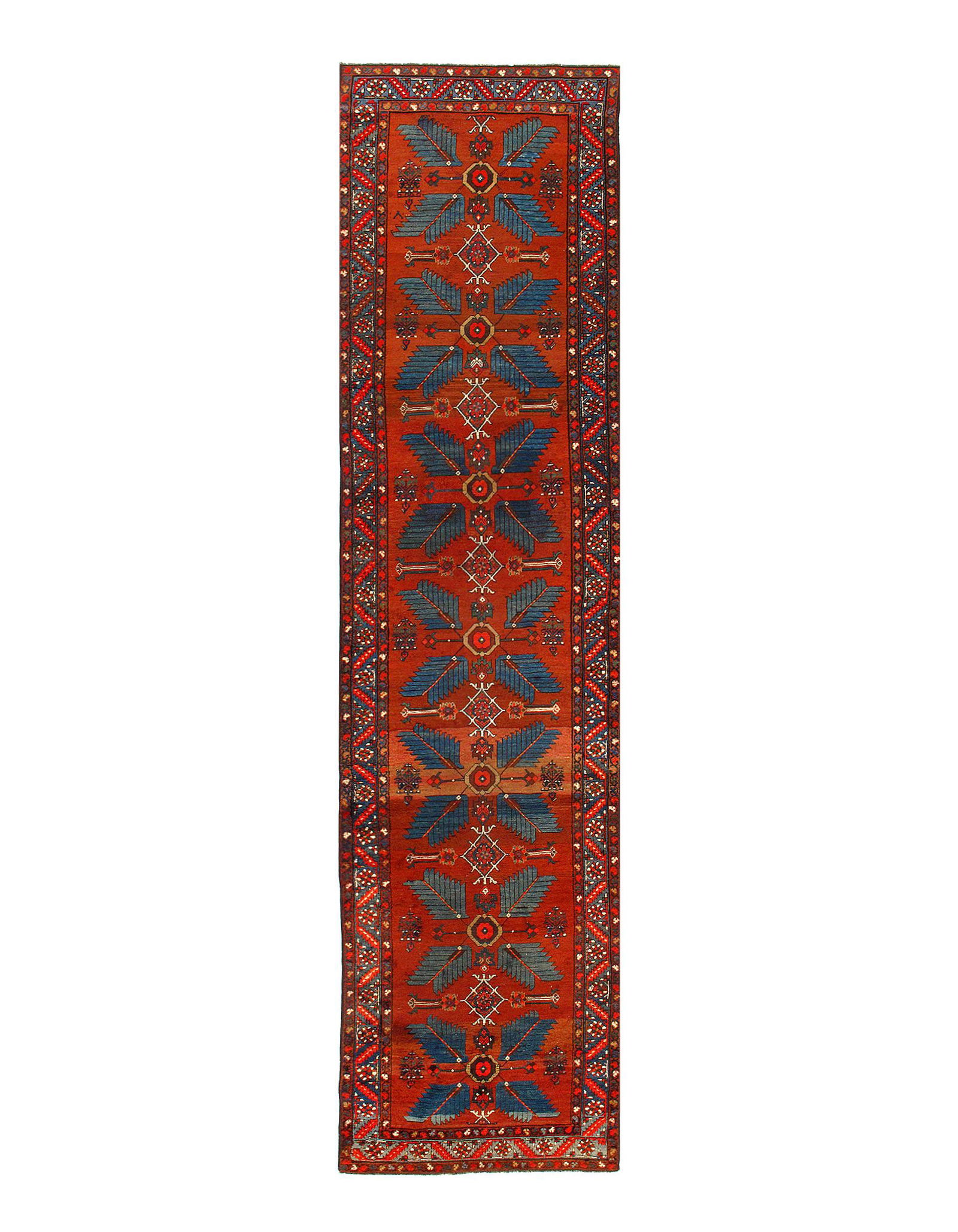 Persian Antique NW Runner 3'5'' X 15': Rust Antique Runner Persian NW 3' 5'' X 15' circa 1900 Runner Lamb's Wool Hand-Knotted 300-E06311-862 This item is part of our fine auction collection which includes many fine home accessories includi
