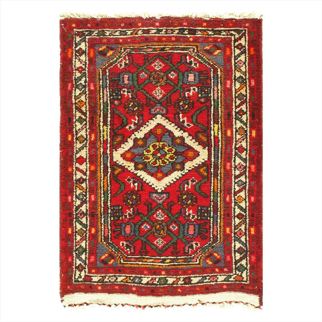 Persian Antique Hamdan 2' X 3': Persian Antique Hamdan 2' X 3' Transitional Lamb's Wool Hand-Knotted 300-E10420-862 This item is part of our fine auction collection which includes many fine home accessories including antique rugs, v