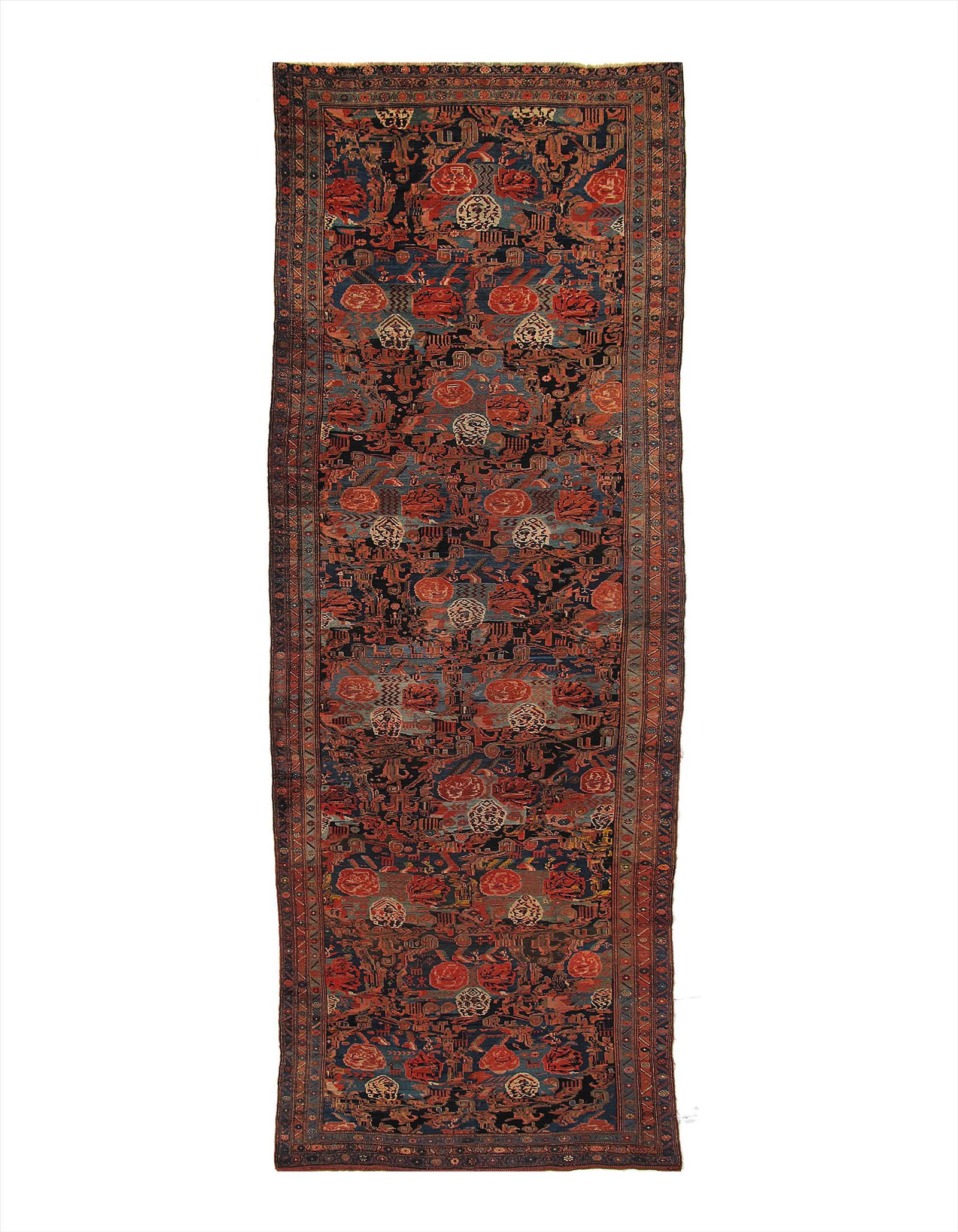 Multi Color Persian Antique Bidjar 7' 2'' X 21': Multi Color Persian Antique Bidjar 7' 2'' X 21' Antique Lamb's Wool Hand-Knotted 300-E10108-862 This item is part of our fine auction collection which includes many fine home accessories including ant