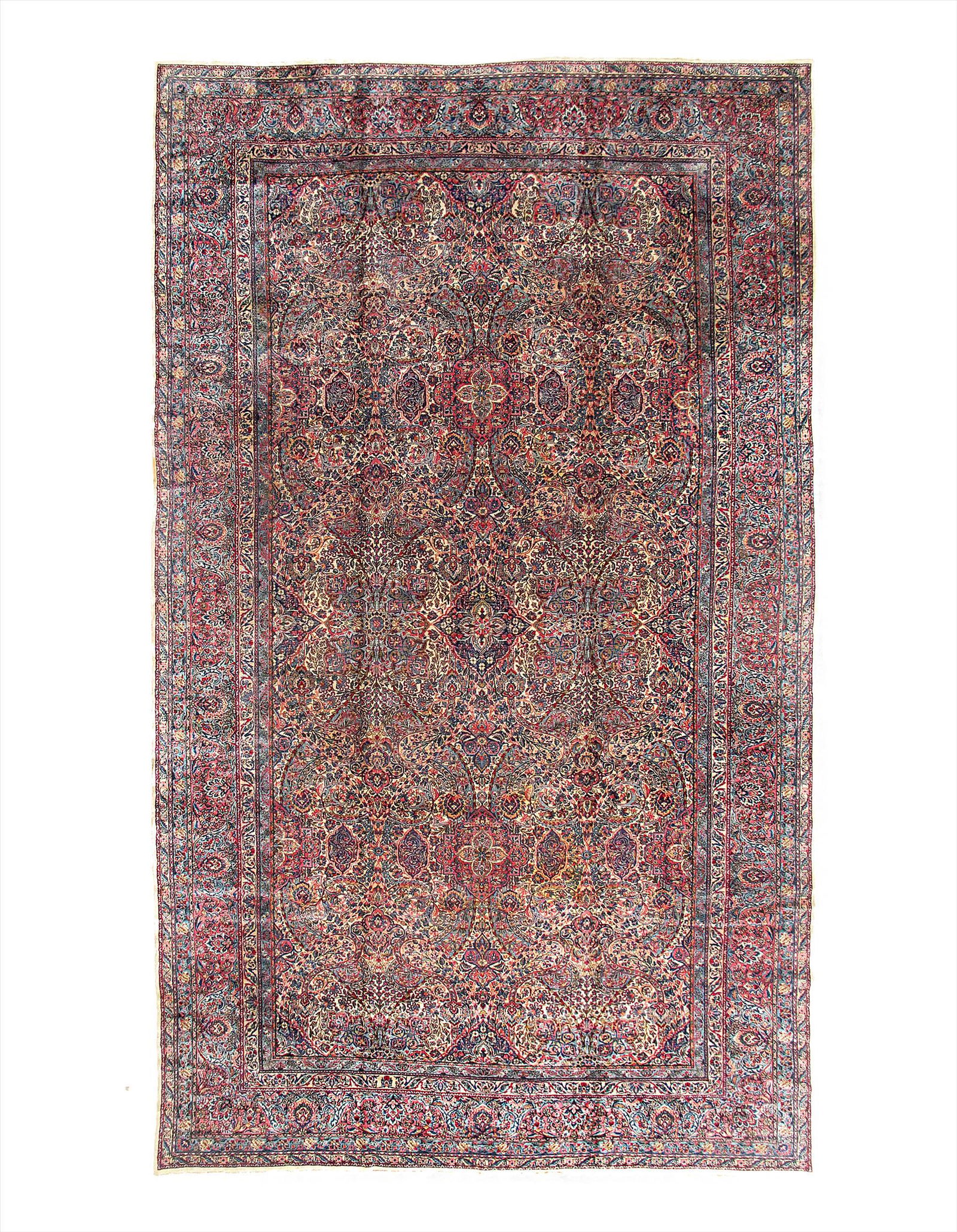 Beige Persian Antique Kerman 10'11 X 19'1'': Beige Persian Antique Kerman 10'11 X 19'1'' Antique Lamb's Wool Hand-Knotted 300-E05719-862 This item is part of our fine auction collection which includes many fine home accessories including antique