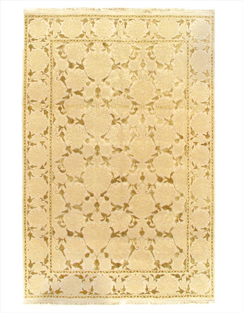 Ivory Fine Indian Agra Design Rug 6' X 9': Ivory Fine Indian Agra Design Rug 6' X 9' Agra Wool & Silk Hand-Knotted 300-E04391-862 This item is part of our fine auction collection which includes many fine home accessories including antique rugs