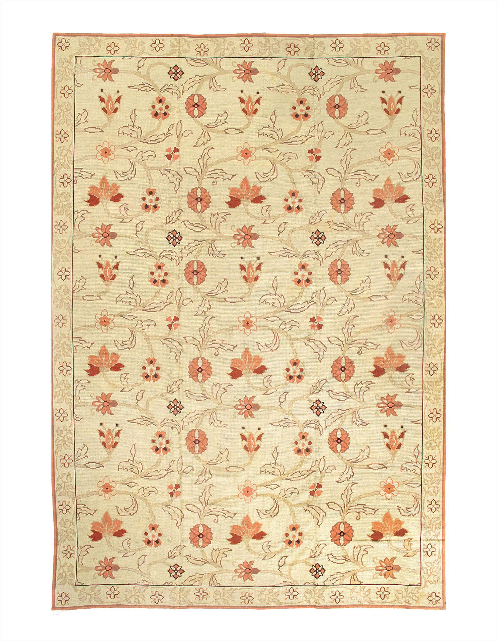 Spanish Antique Rug 12' X 18'2": Spanish Antique Rug 12' X 18'2" Antique Lamb's Wool Hand-Knotted 300-E03207-862 This item is part of our fine auction collection which includes many fine home accessories including antique rugs, vinta