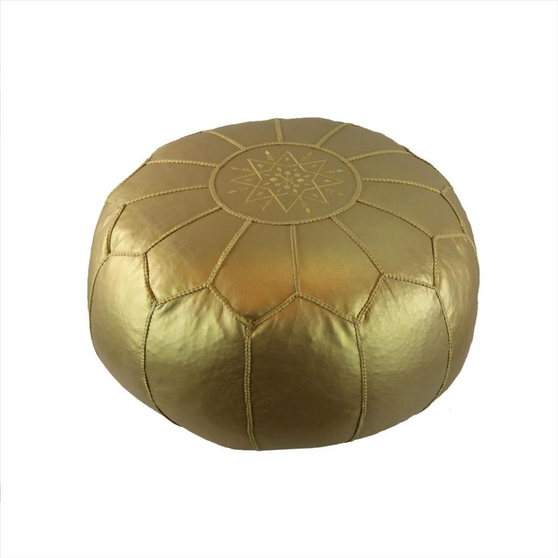 Stuffed Gold Metallic Vegan Leather Pouf: Stuffed Gold Metallic Vegan Leather Pouf Pouf PU-Leather N/A 300-NAV-007-862 This item is part of our fine auction collection which includes many fine home accessories including antique rugs, vintage 