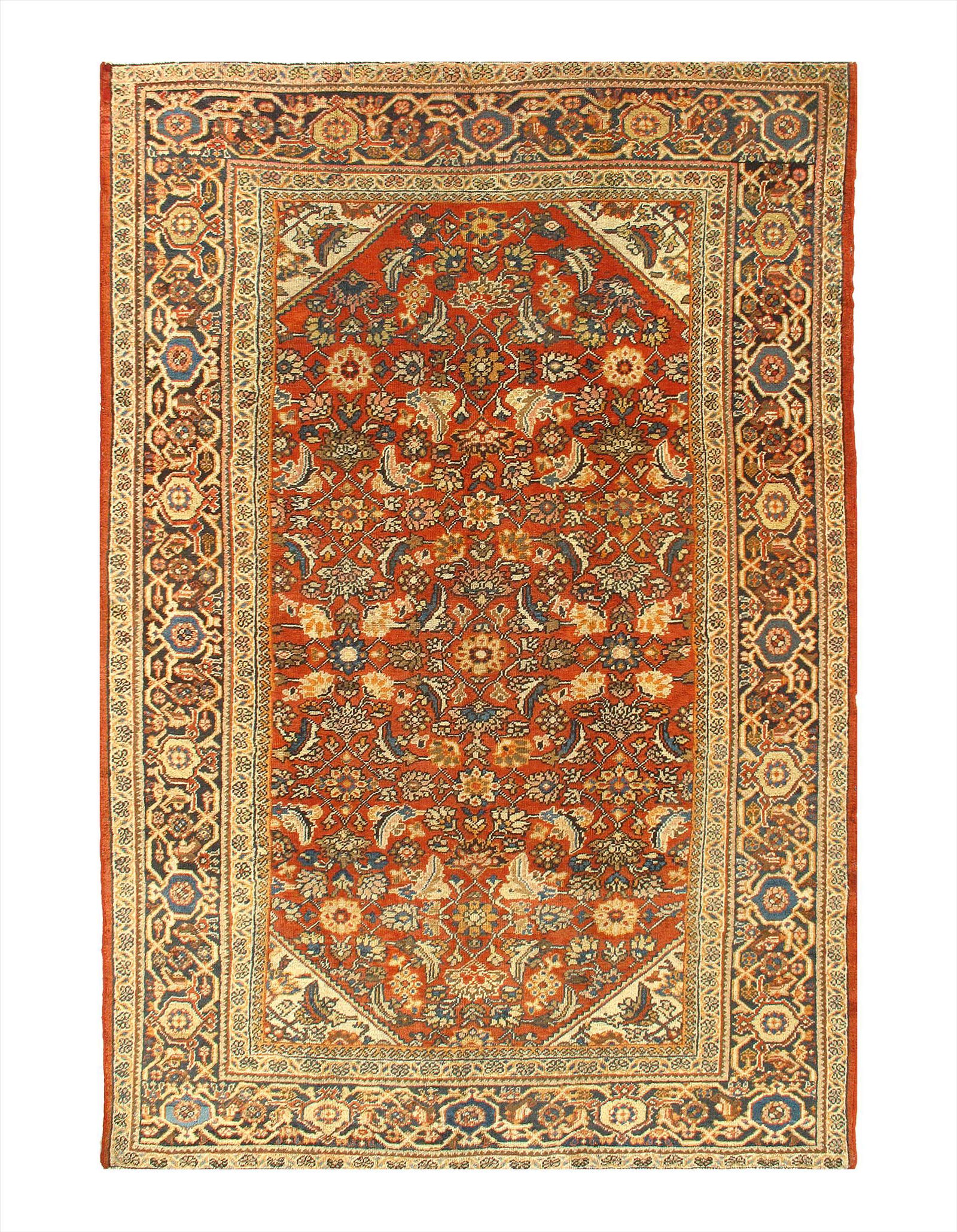 Rust Persian Antique Mahal 7' x 10': Rust Persian Antique Mahal 7' x 10' - Circa 1920 - Antique - Lamb's Wool - Hand-Knotted - 300-E10408-862 - This item is part of our fine auction collection which includes many fine home accessories in
