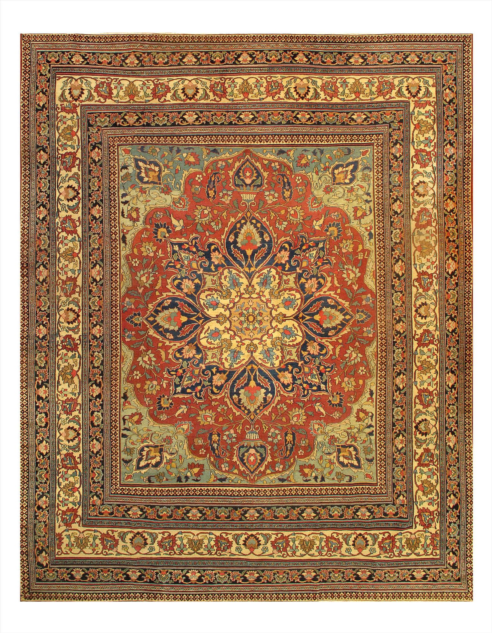 Rust Persian Antique Mashad Dorokhsh 10' x 13': Rust Persian Antique Mashad Dorokhsh 10' x 13' - circa 1880 - Antique - Lamb's Wool - Hand-Knotted - 300-E06324-862 - This item is part of our fine auction collection which includes many fine home acc